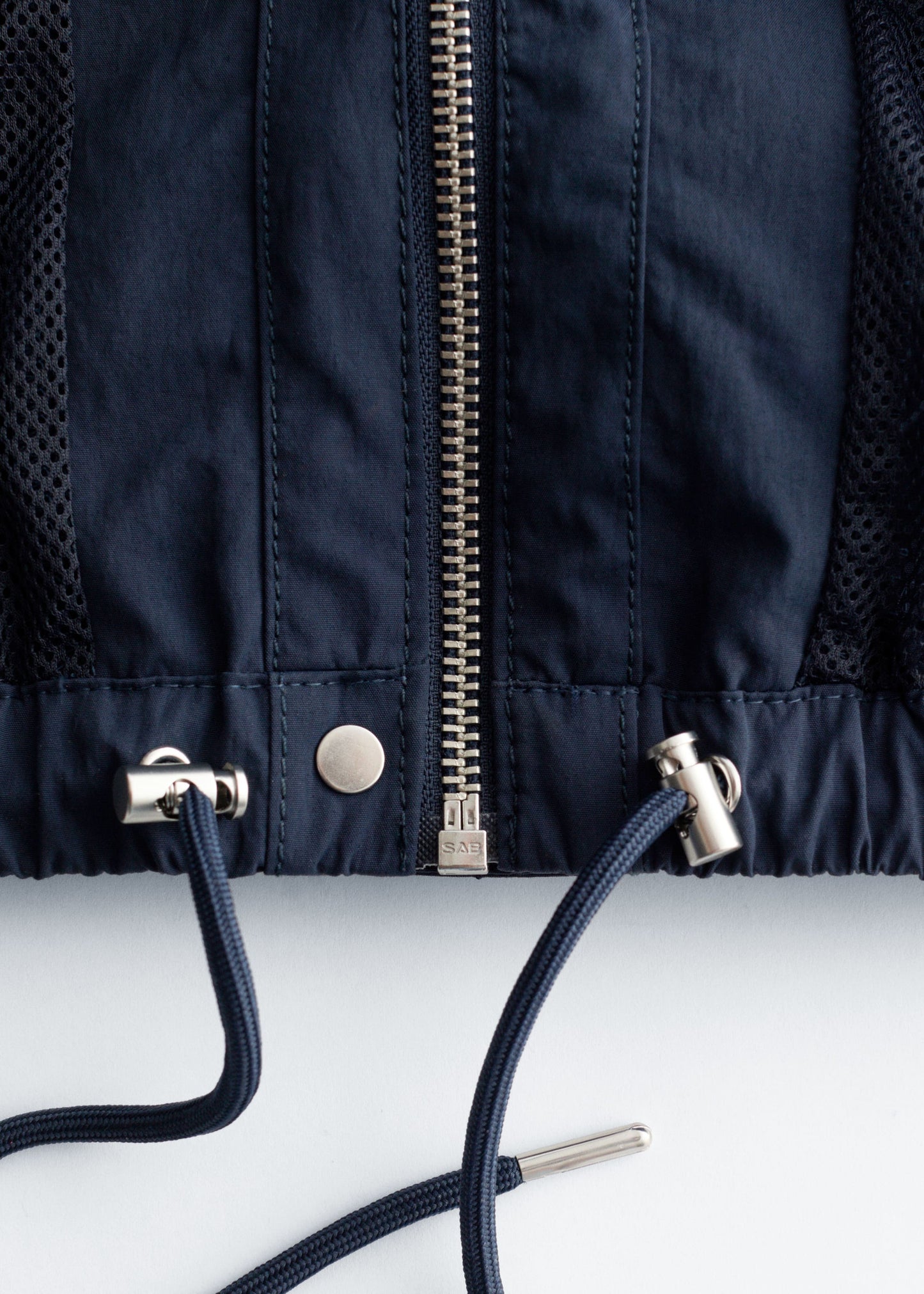 Stand-Collar Drawstring Jacket