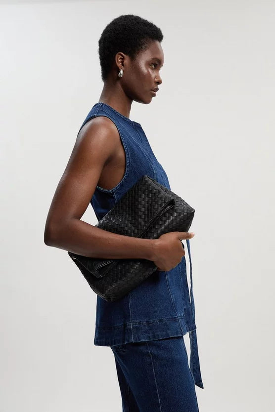 Denim Sleeveless Belted Jacket