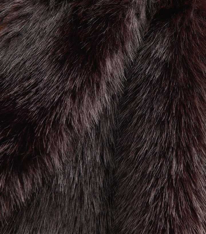 Dark Brown Faux Fur Shawl Collar Jacket