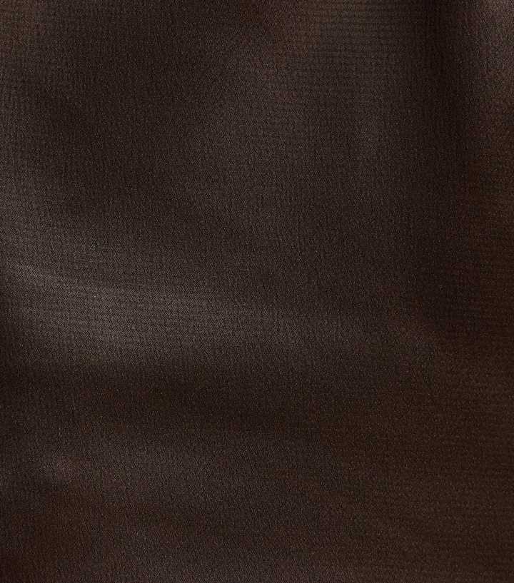 Dark Brown Satin Wide Leg Trousers