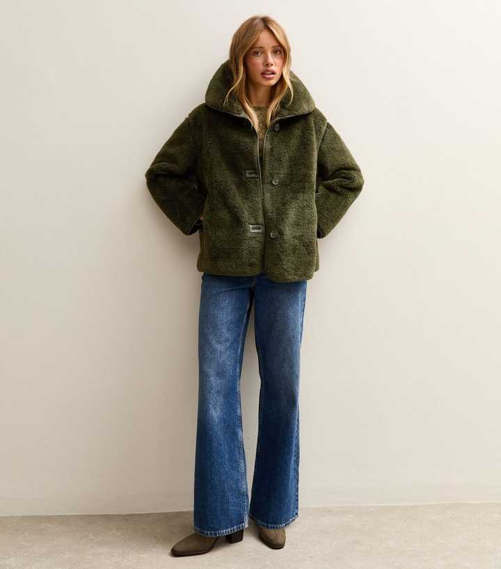 Dark Green Faux Fur Bonded Jacket