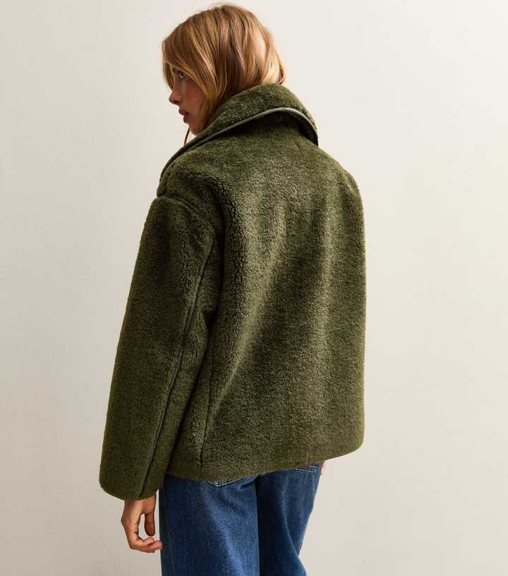 Dark Green Faux Fur Bonded Jacket