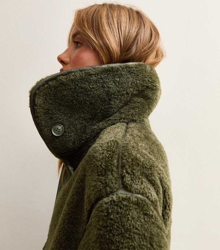 Dark Green Faux Fur Bonded Jacket