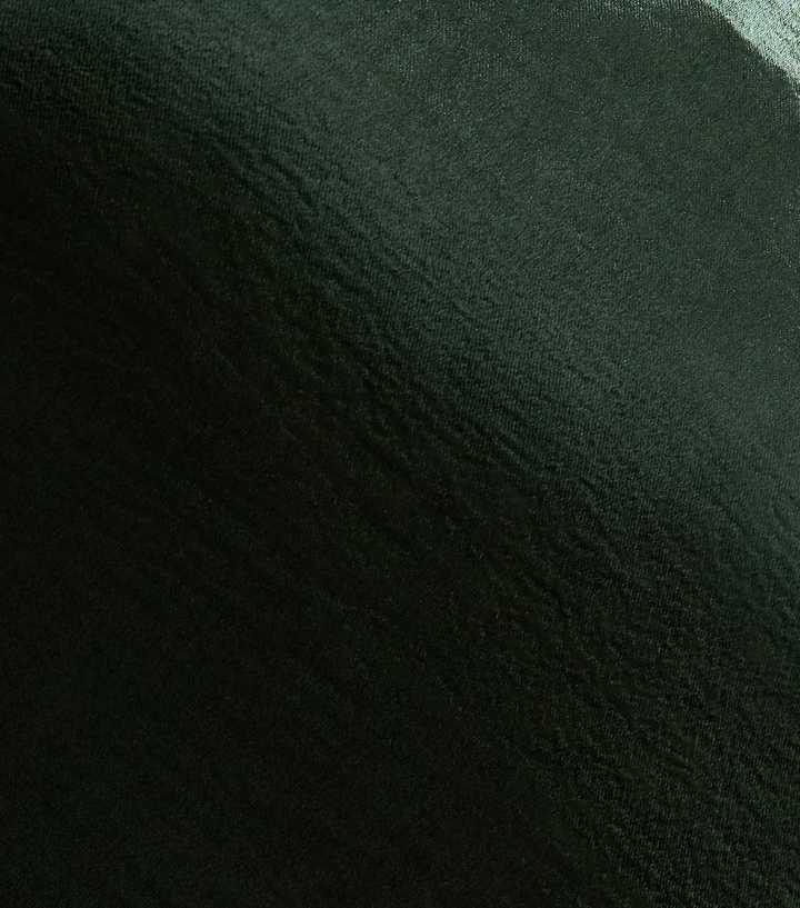 Dark Green Satin Midi Skirt