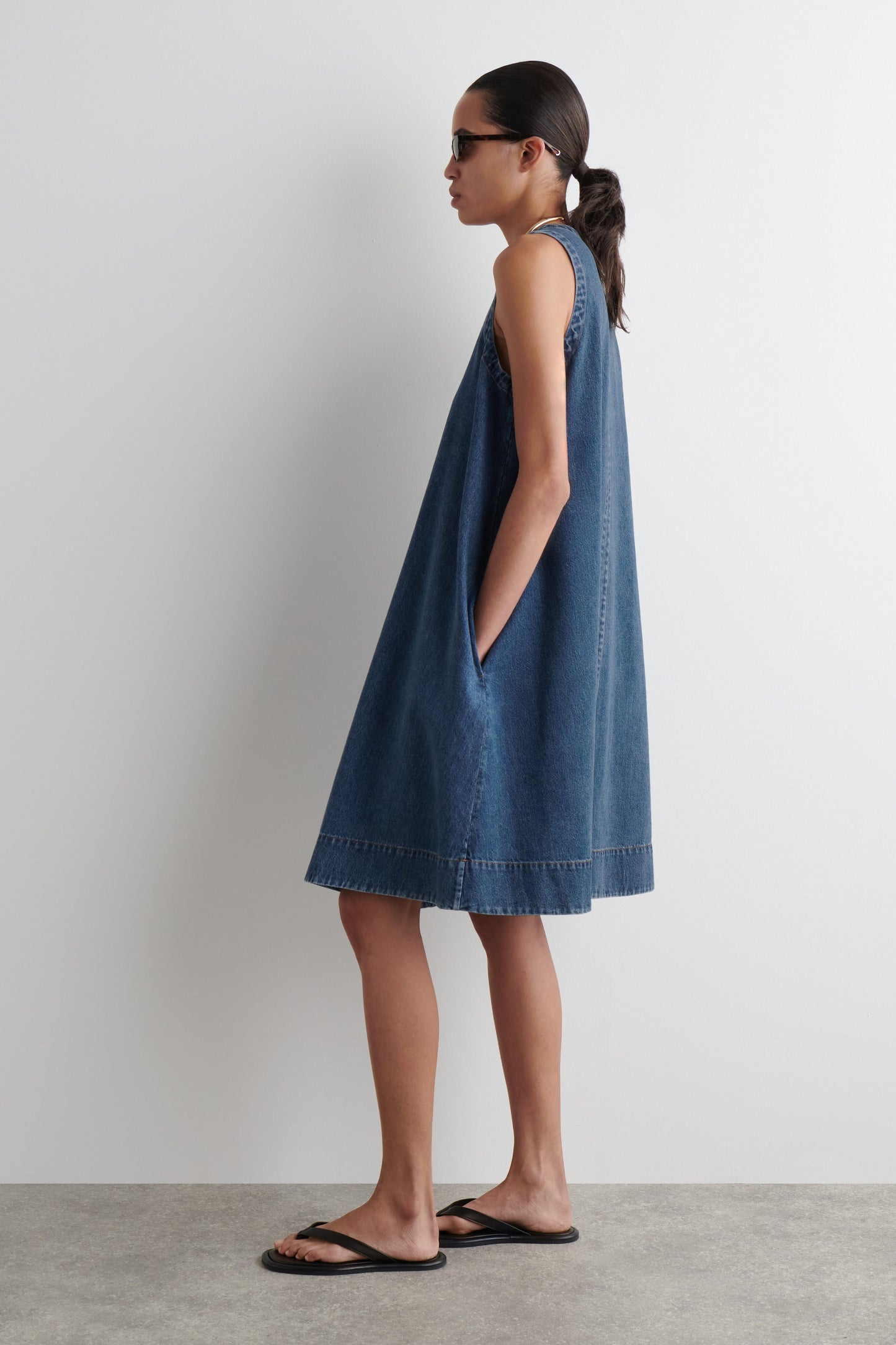 Denim A-Line Mini Dress
