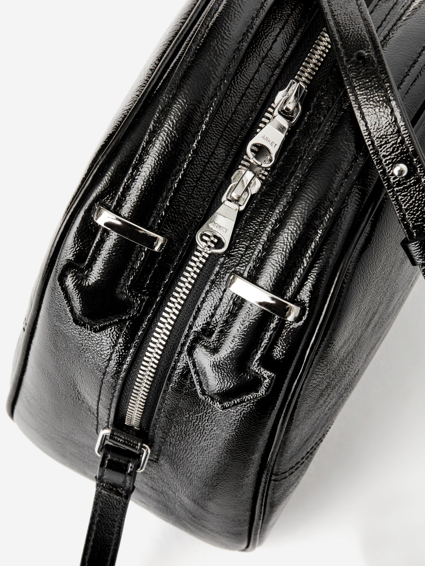 Lacquered Leather Crossbody Bag