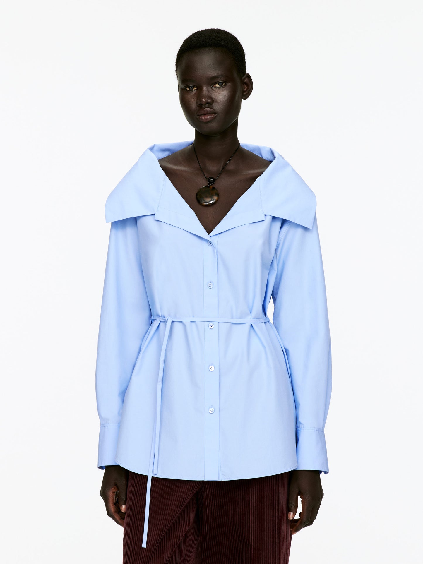 Wide-Collar Blouse
