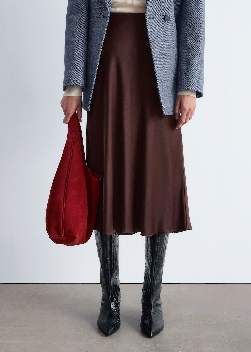 Satin Midi Skirt