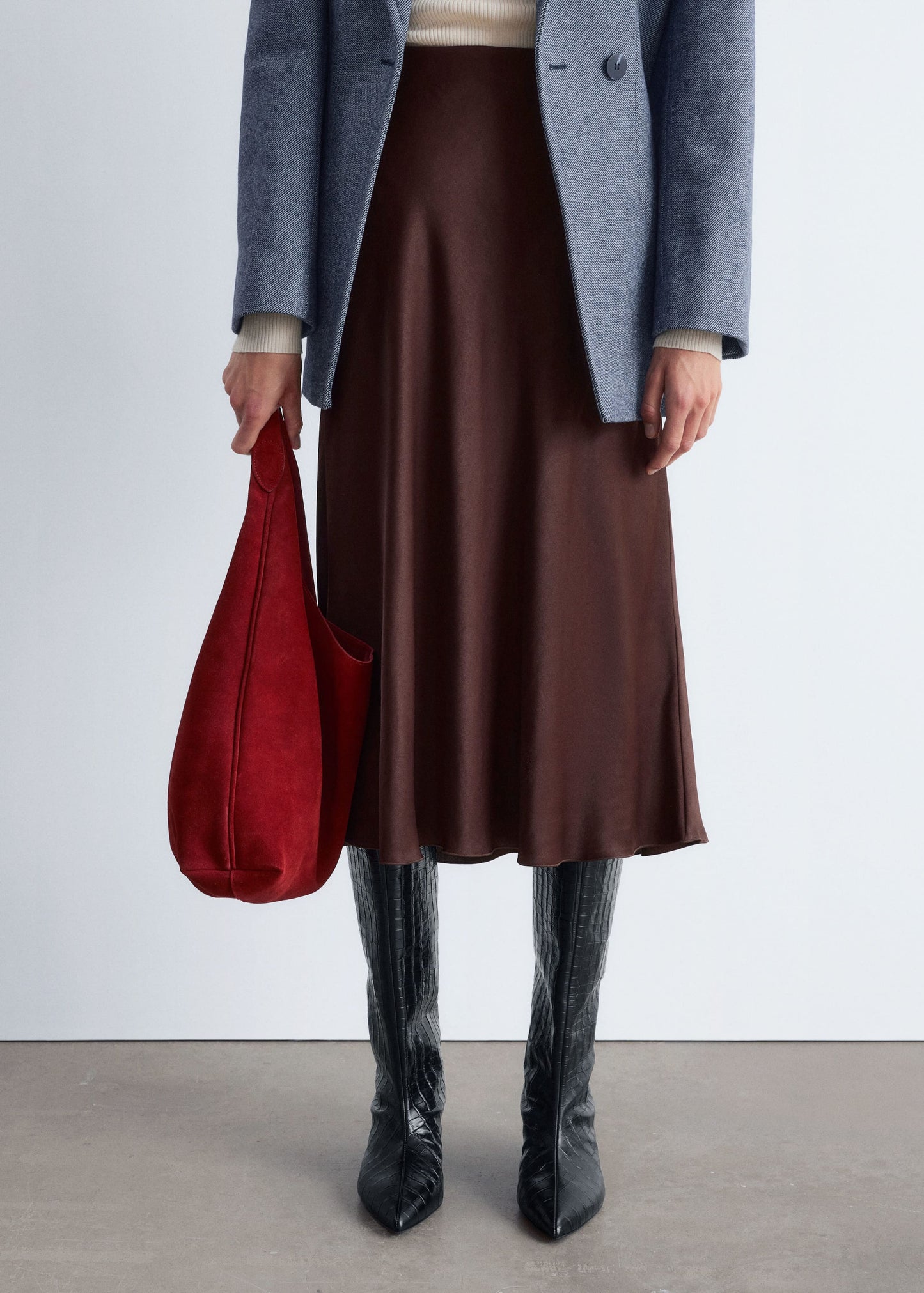 Satin Midi Skirt