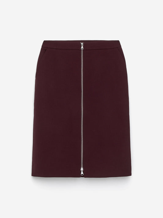 Wool-Blend Zip Skirt