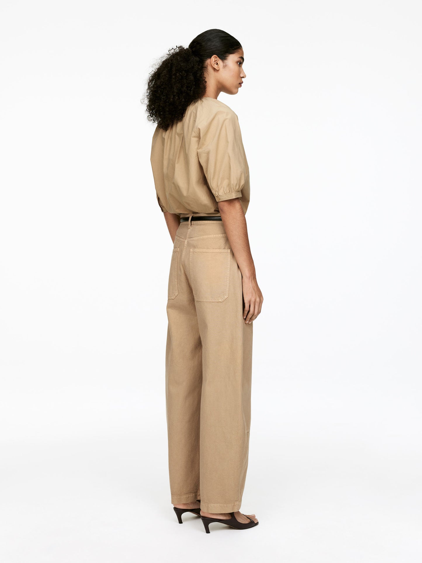 Barrel-Leg Cotton Trousers