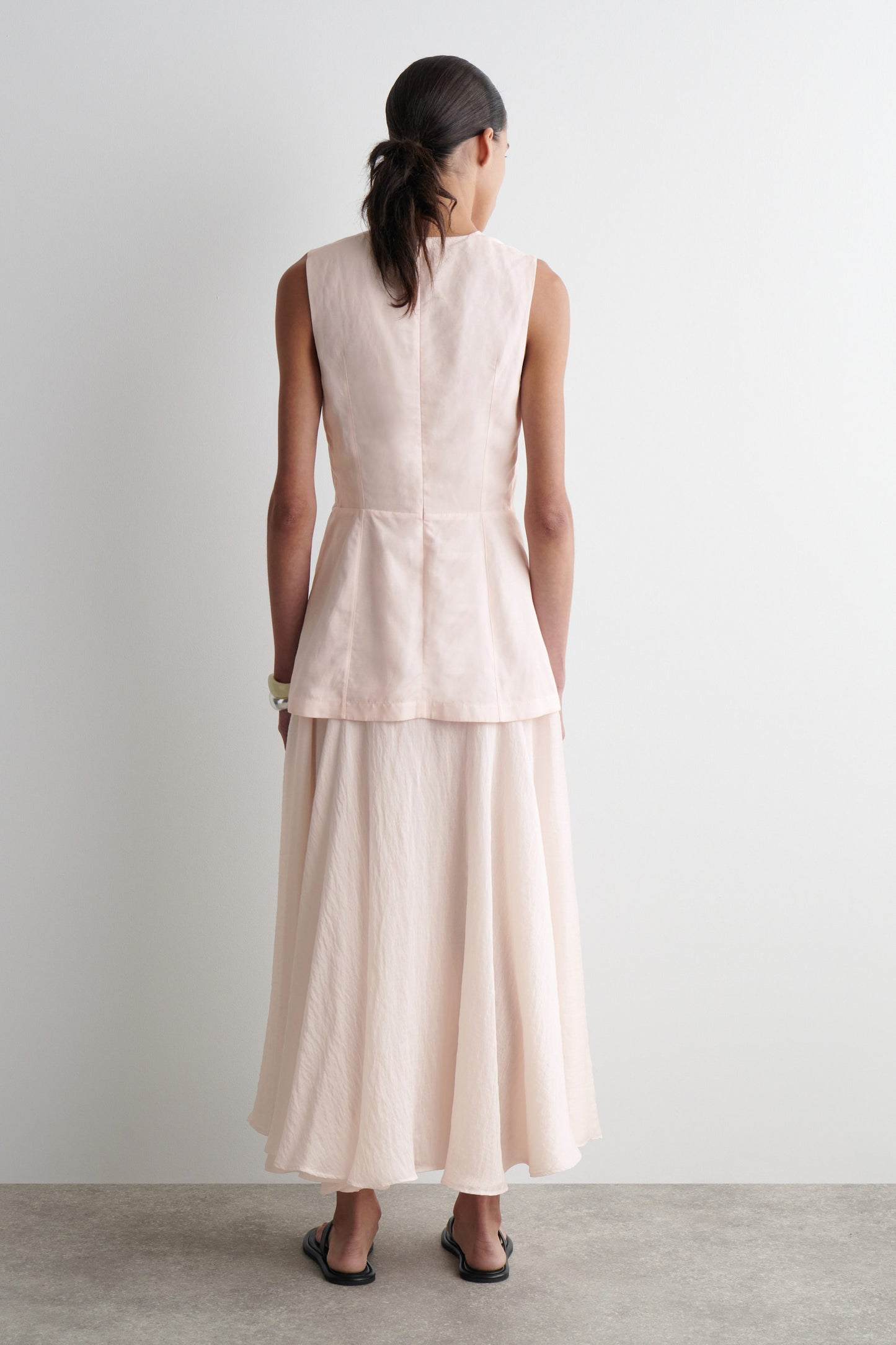 Layered Peplum Midi Dress