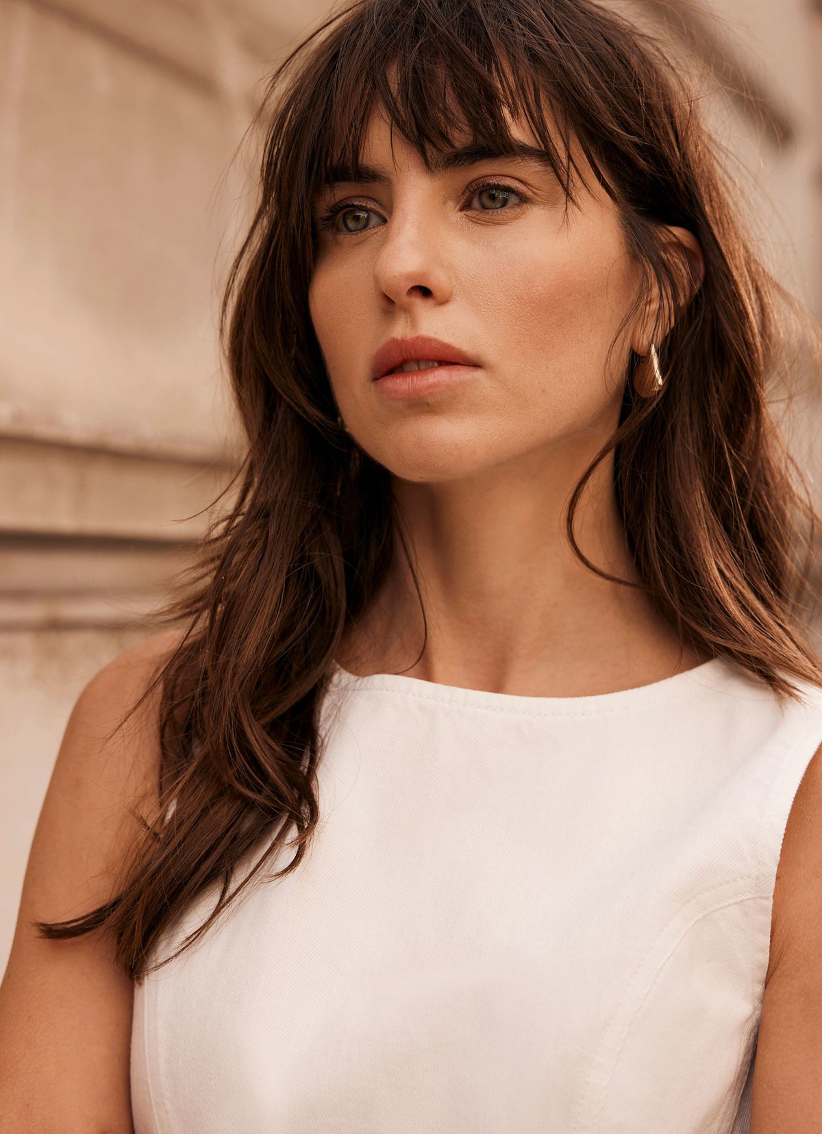 White Denim Shift Mini Dress