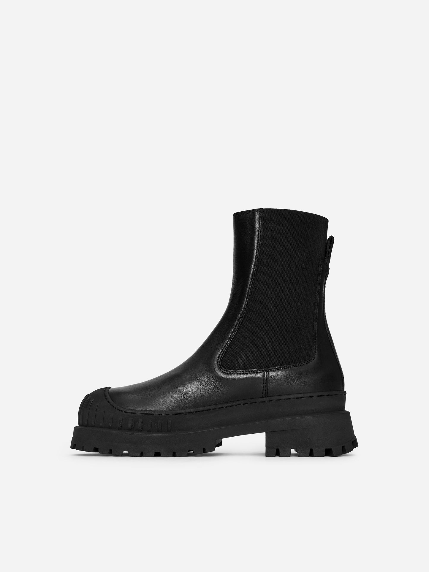 Chunky Leather Ankle Boots