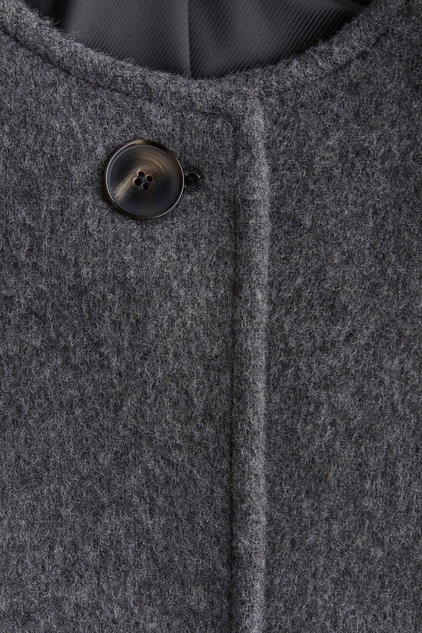 Scarf-detail wool-blend coat