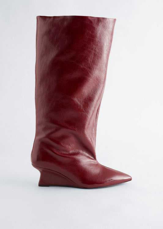 Wedge-Heel Knee-High Boots