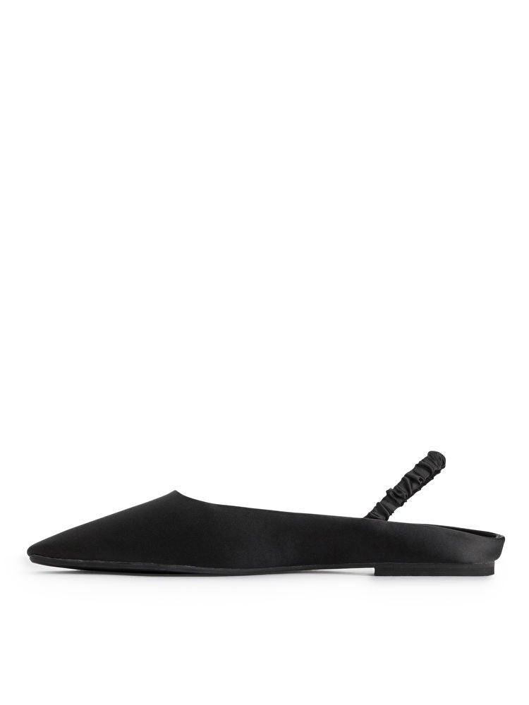 Slingback Satin Flats
