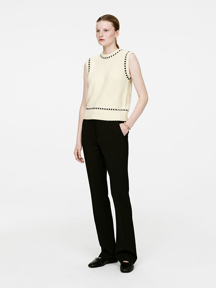 Contrast-Stitch Knitted Vest