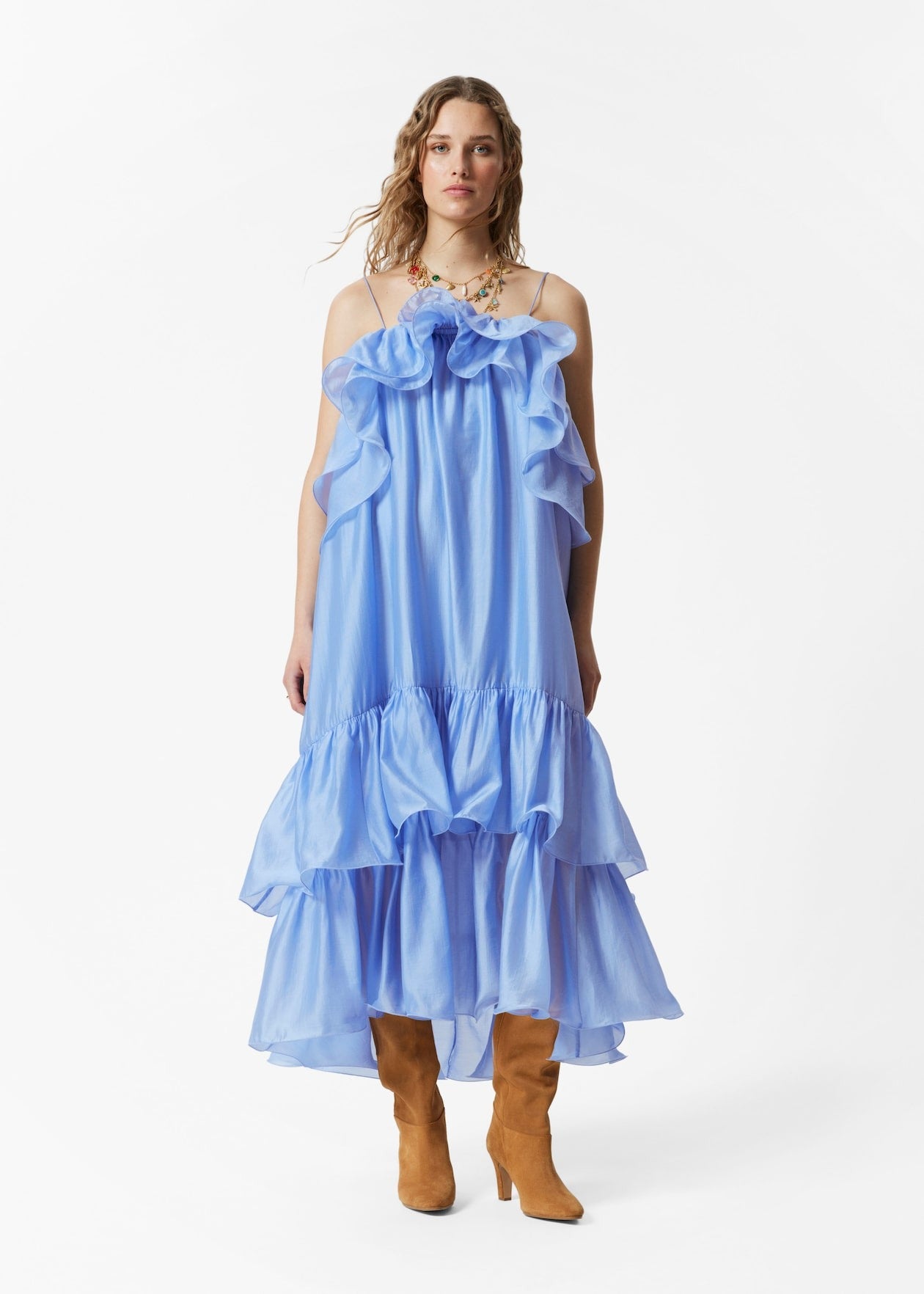 Off-Shoulder Ruffle Maxi Dress