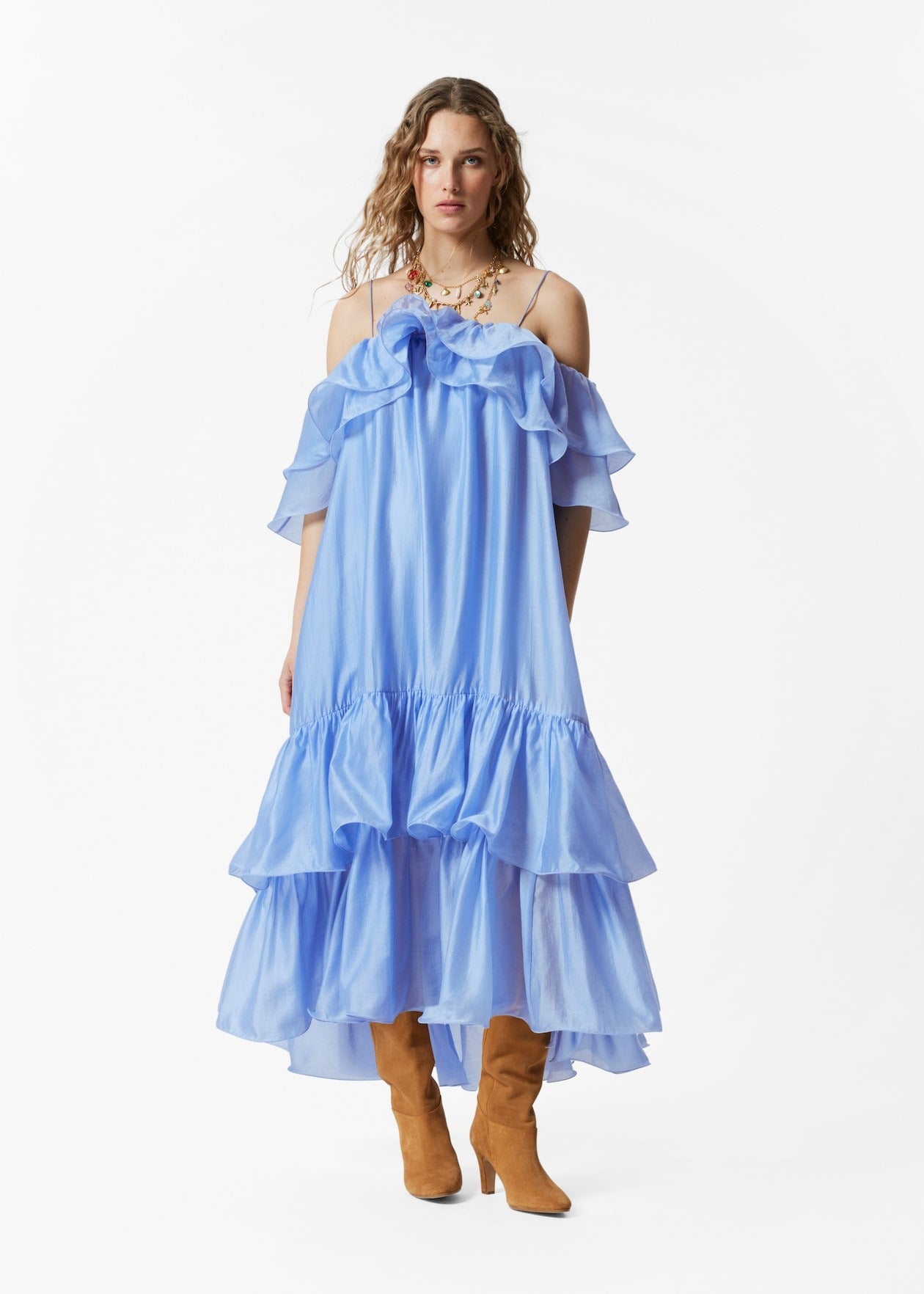 Off-Shoulder Ruffle Maxi Dress