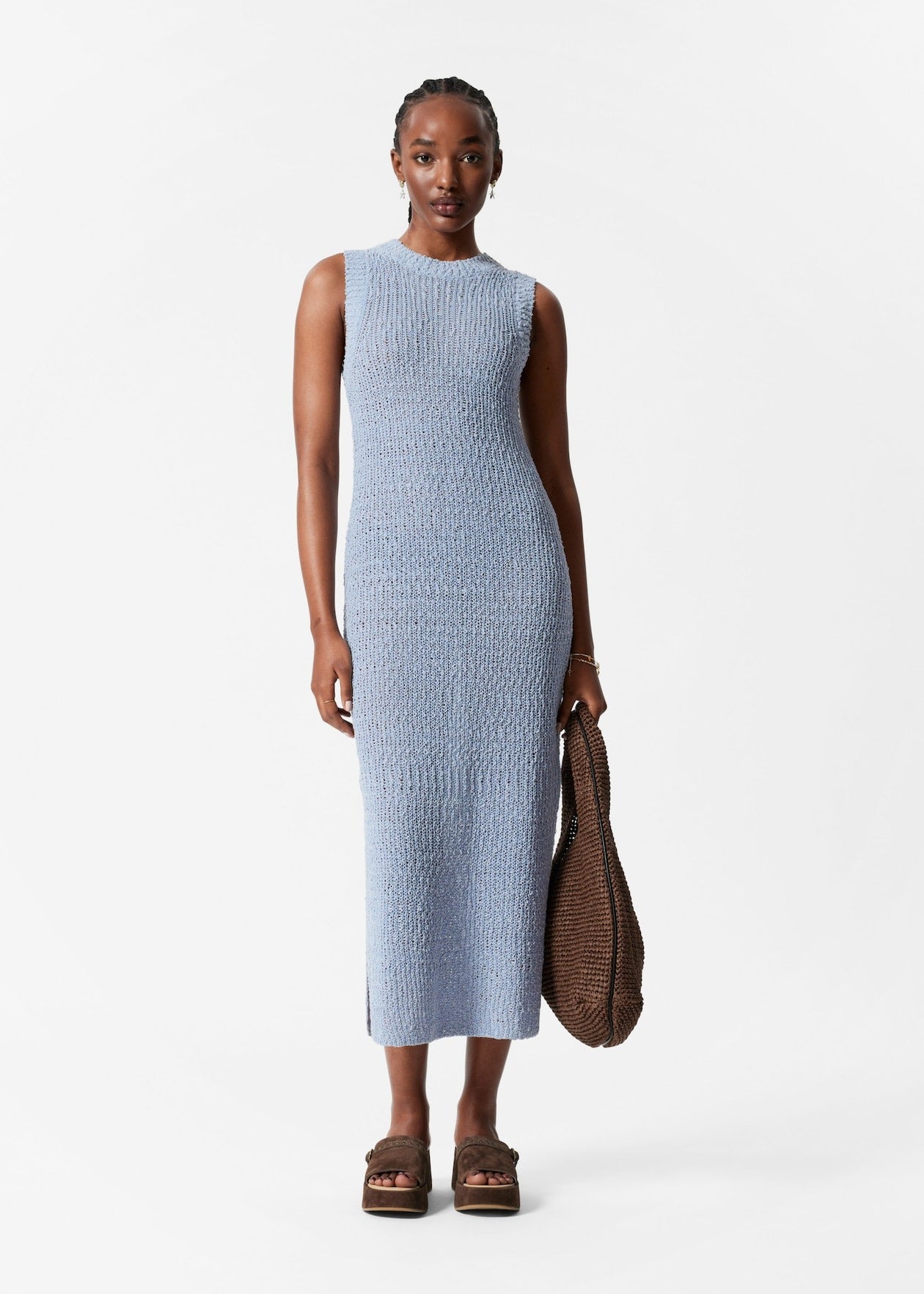 Sleeveless Silk-Blend Midi Dress