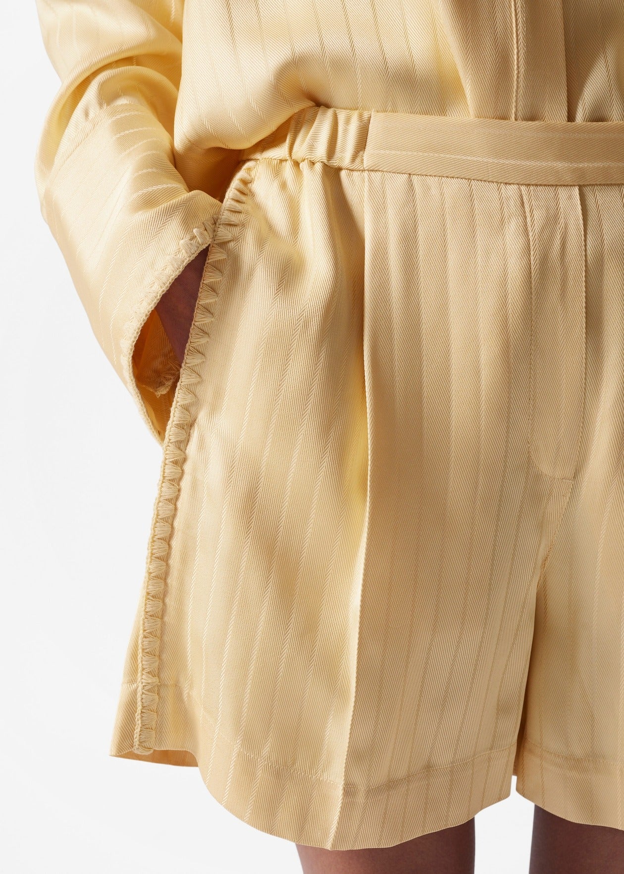 Press-Crease Jacquard Shorts