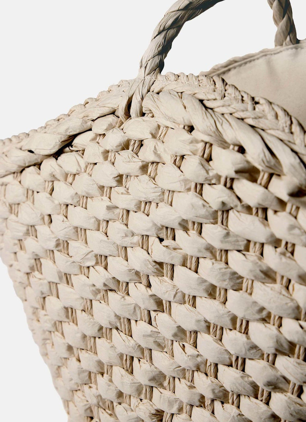 Neutral Woven Basket Bag