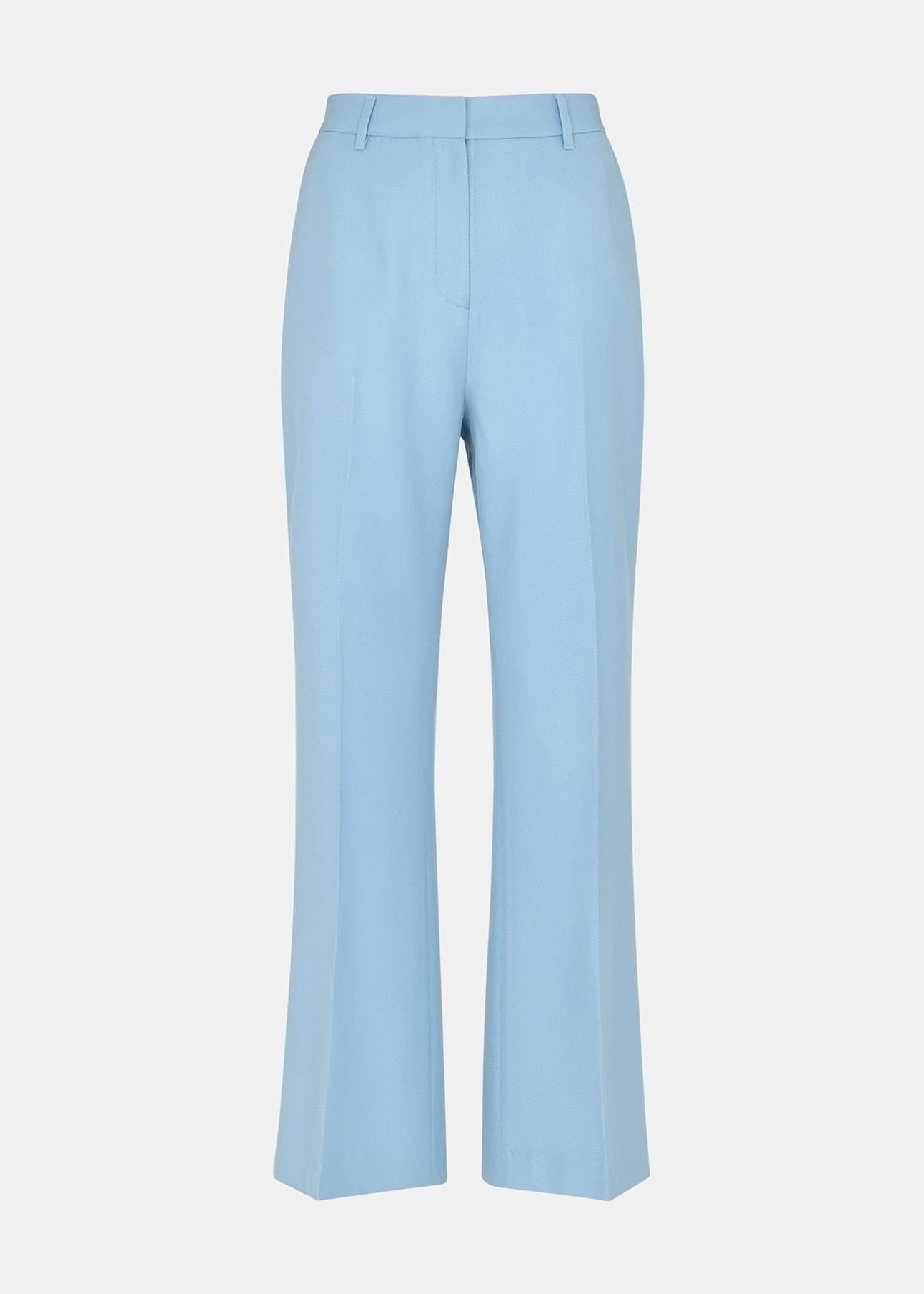 Blue Wool Blend Tailored Trousers