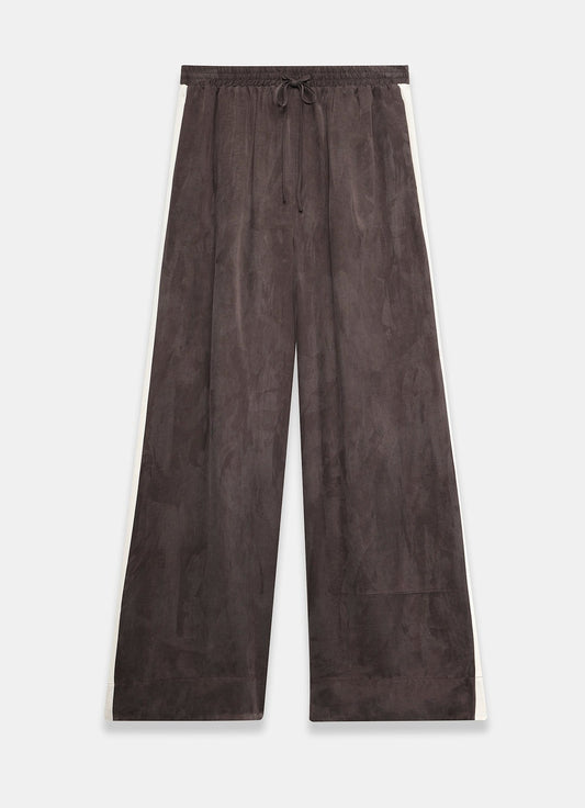 Brown Side Stripe Wide Trousers