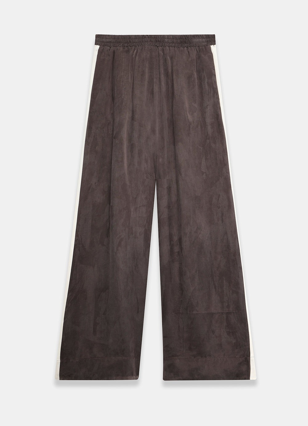 Brown Side Stripe Wide Trousers