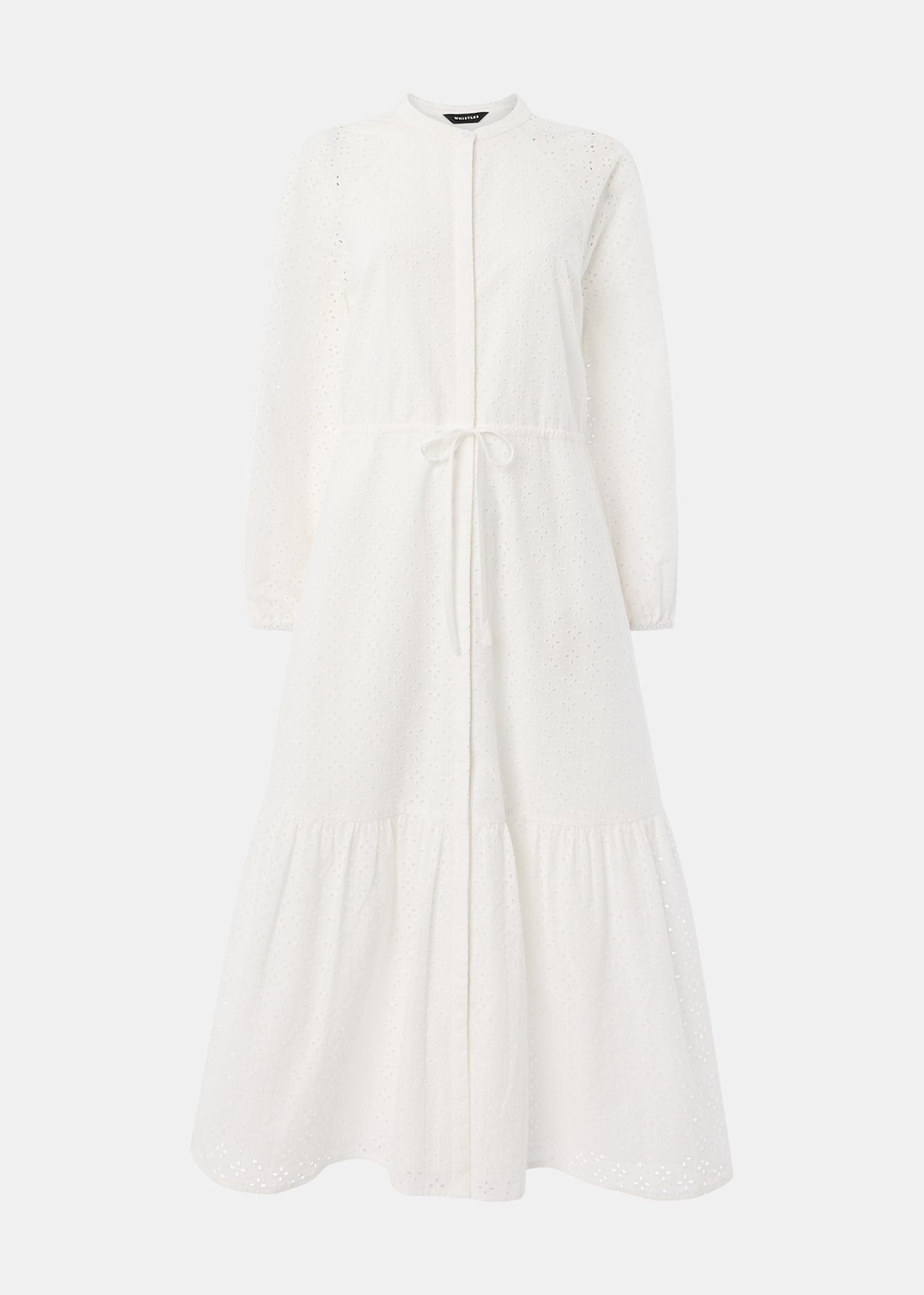 White Broderie Midi Dress