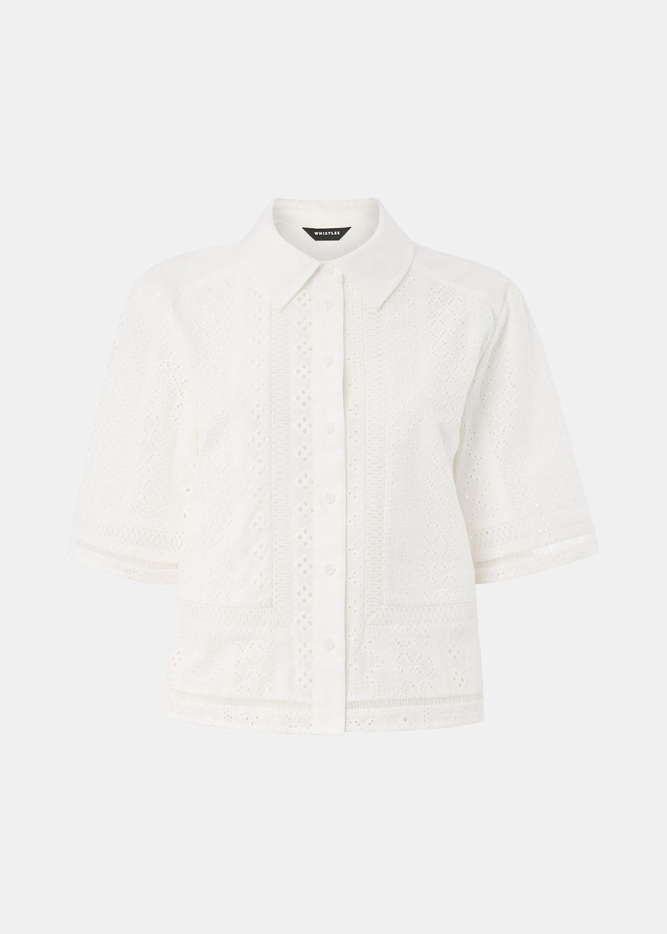 White Broderie Cotton Shirt