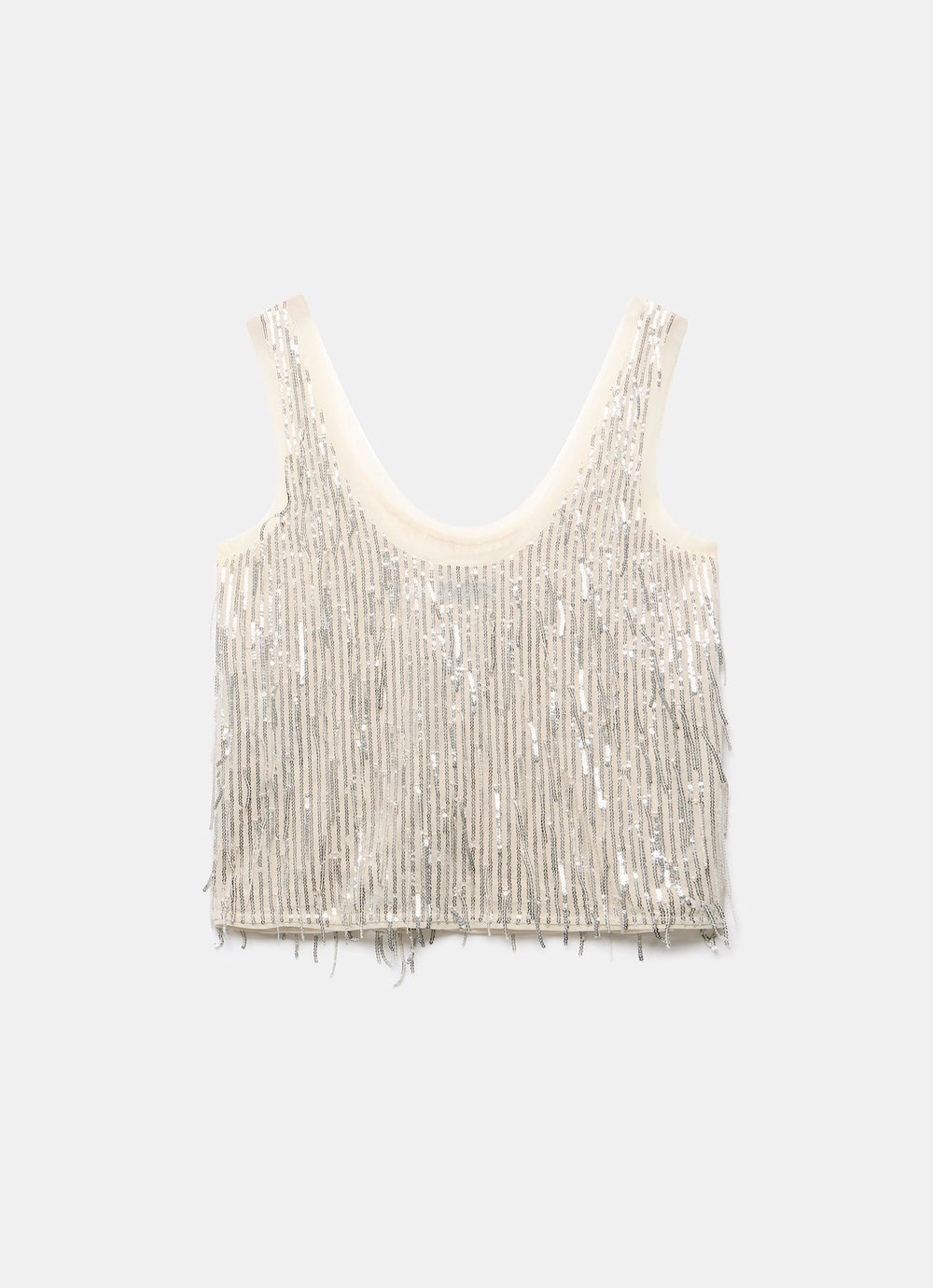 Silver Sequin Vest Top