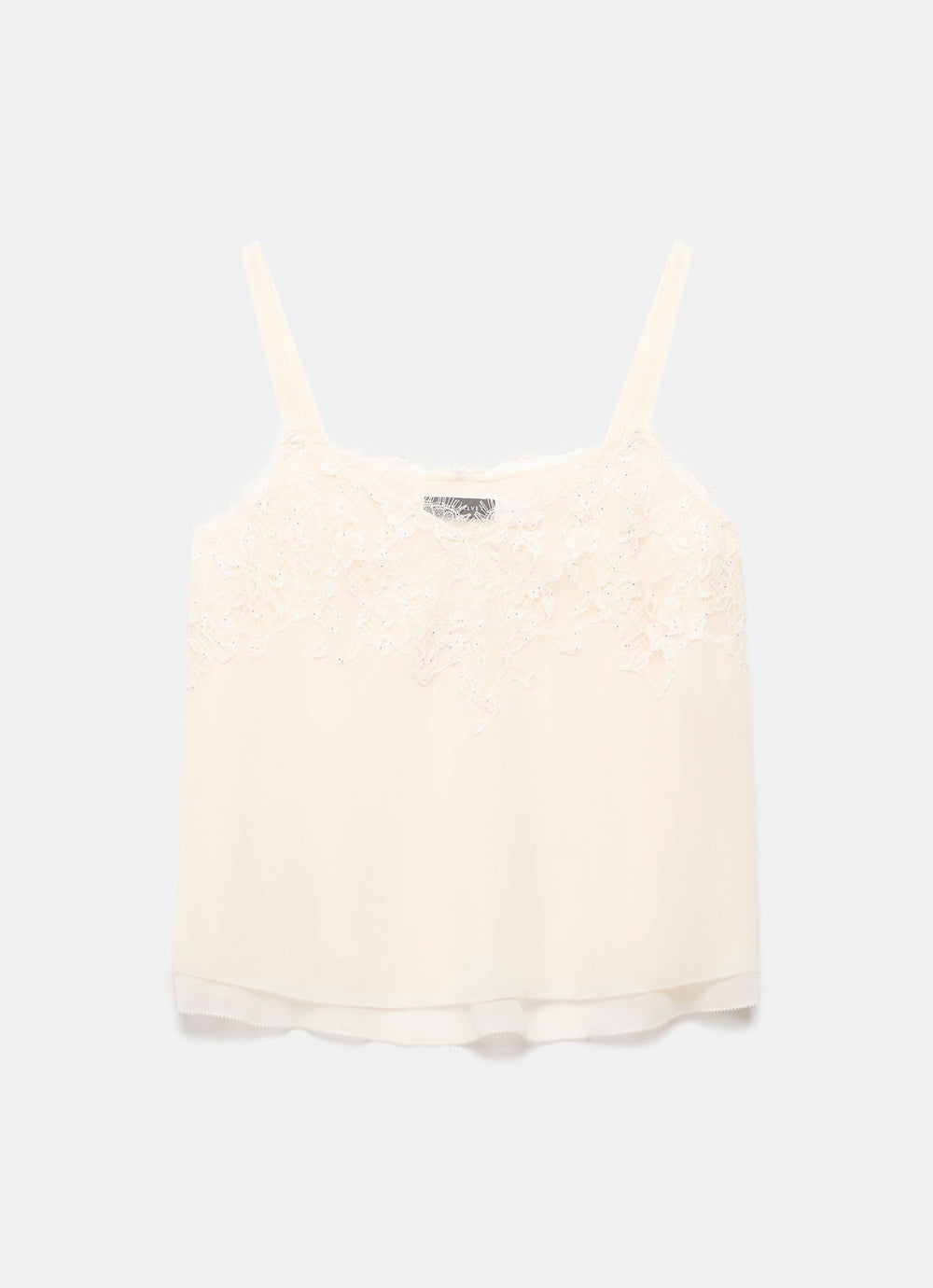 Cream Lace Trim Camisole Top