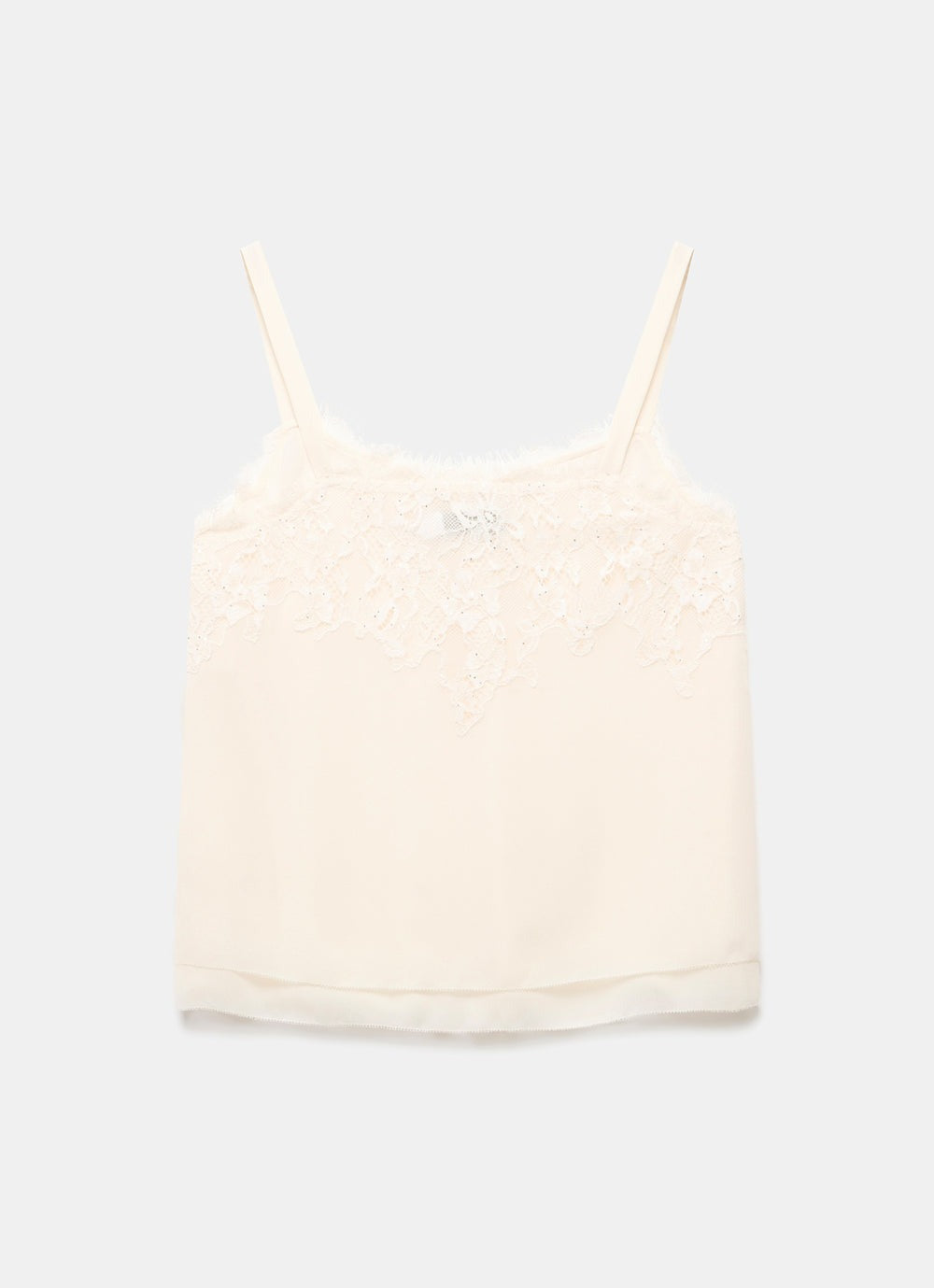 Cream Lace Trim Camisole Top