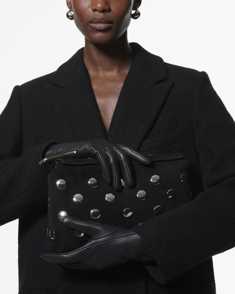 Black/Multi Fia Studded Foldtop Clutch Bag