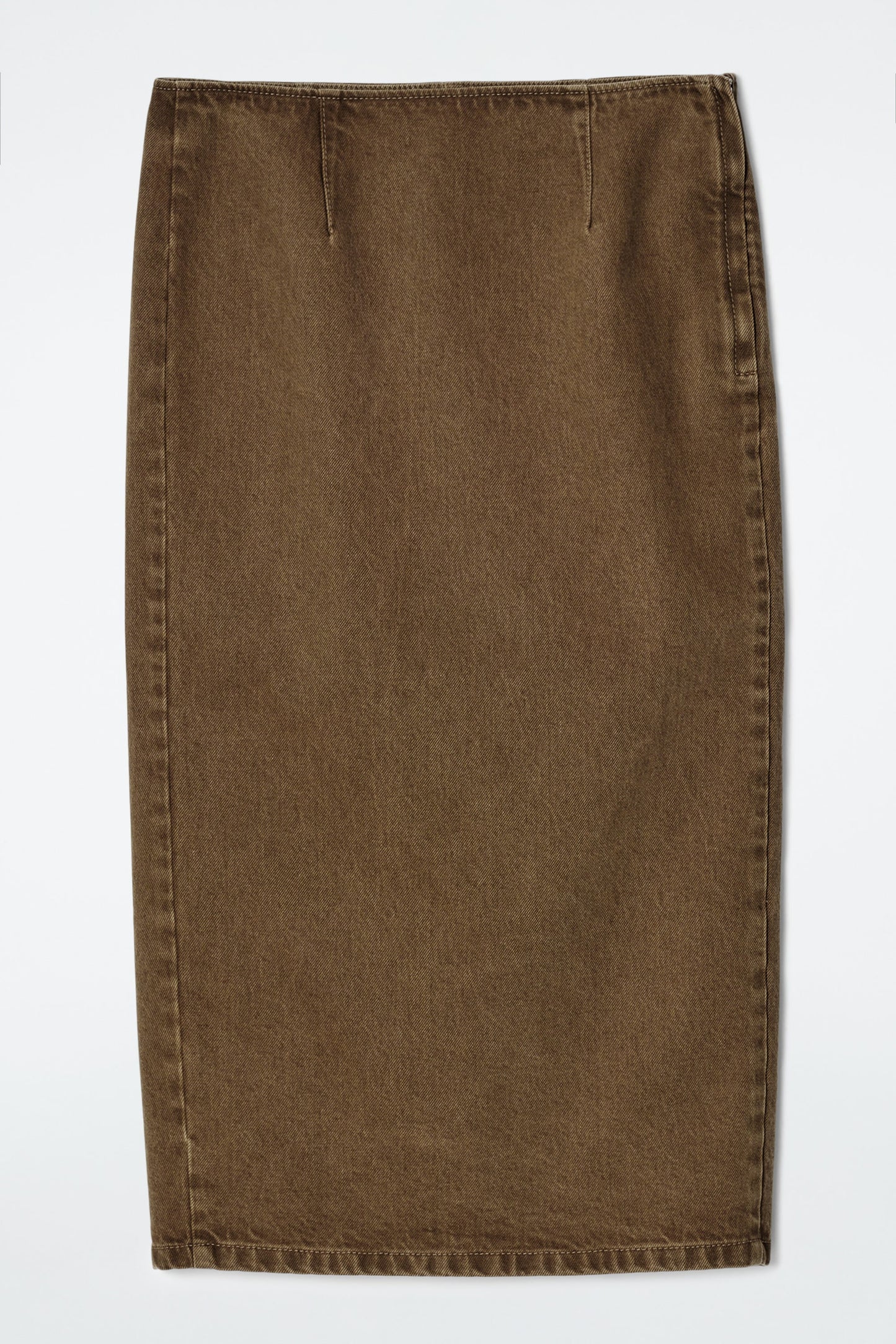 Straight denim midi skirt