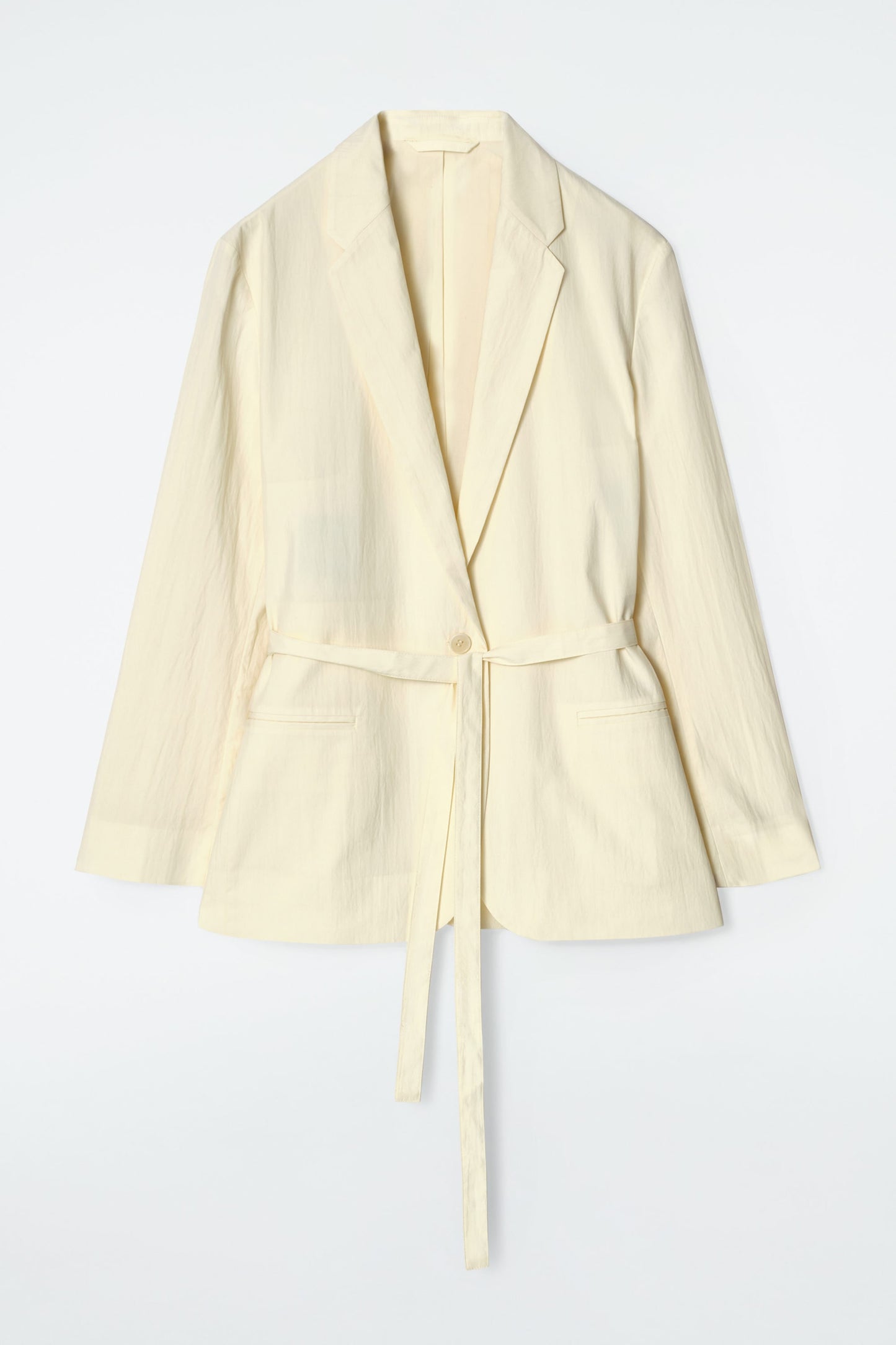 Tie-waist cotton blazer