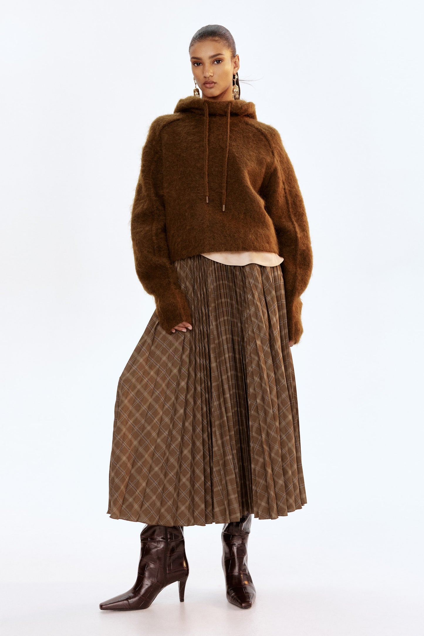 Mohair-blend hoodie