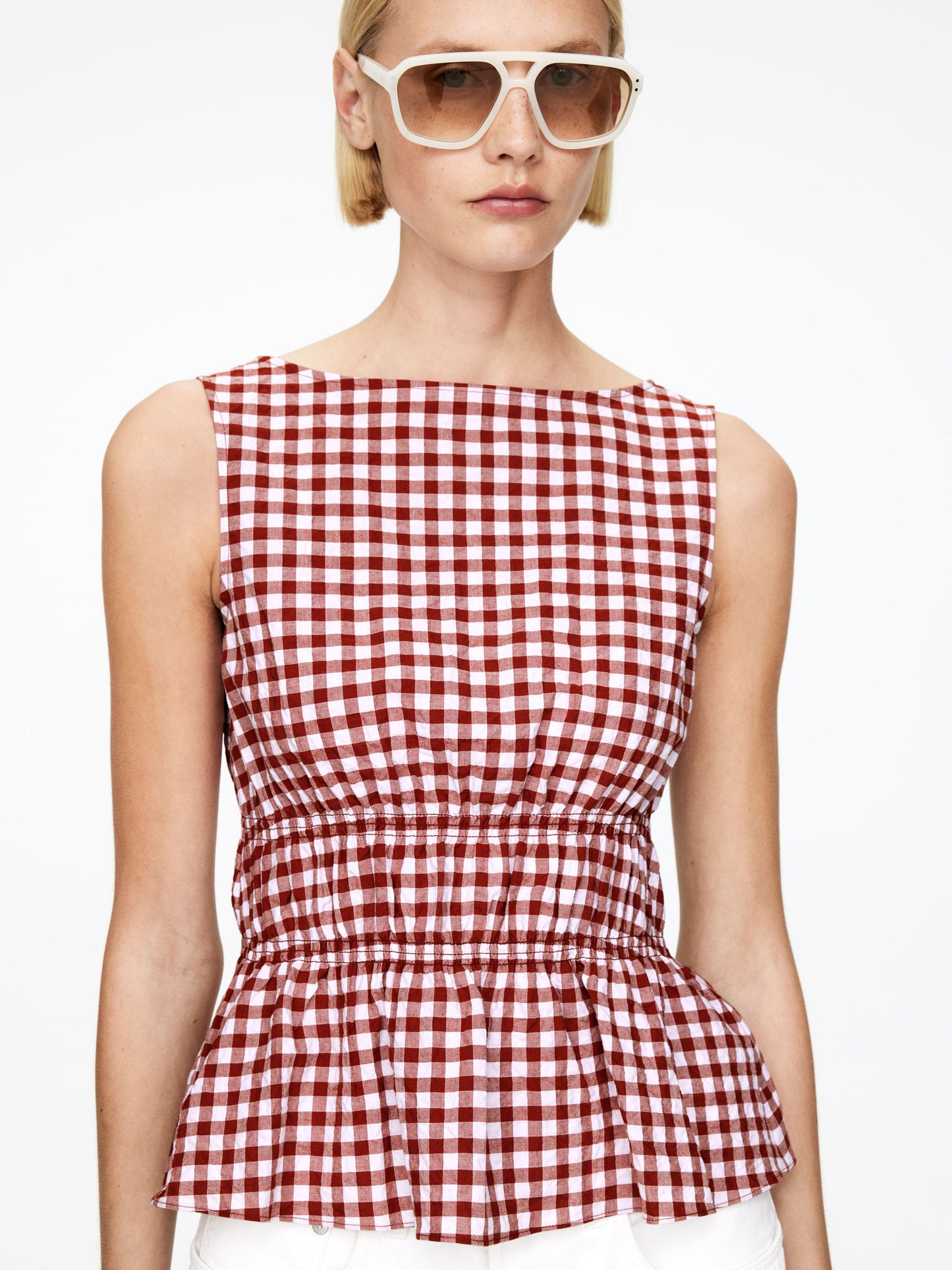 Seersucker Smock Top