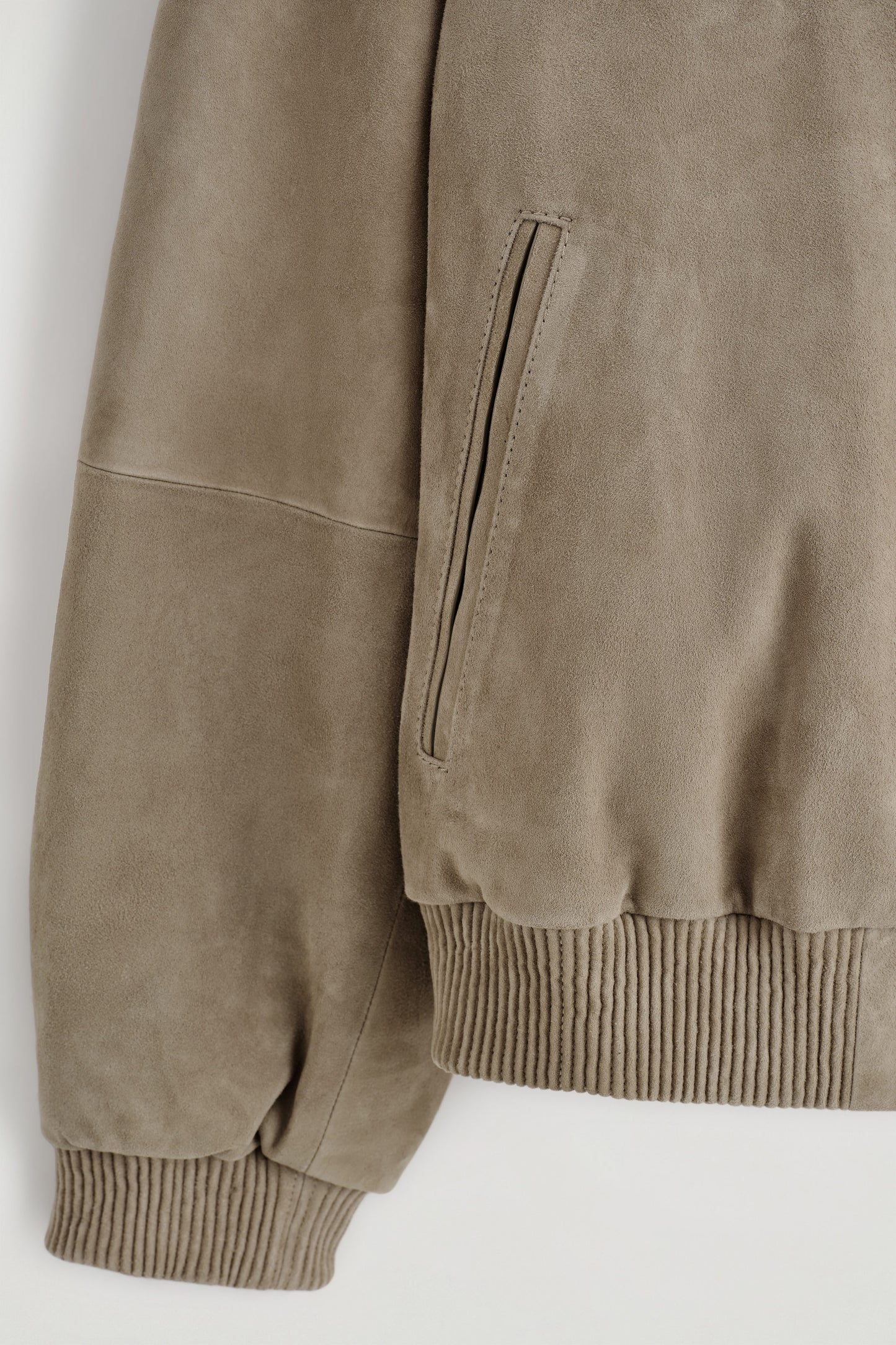 Shawl-Collar Suede Bomber Jacket
