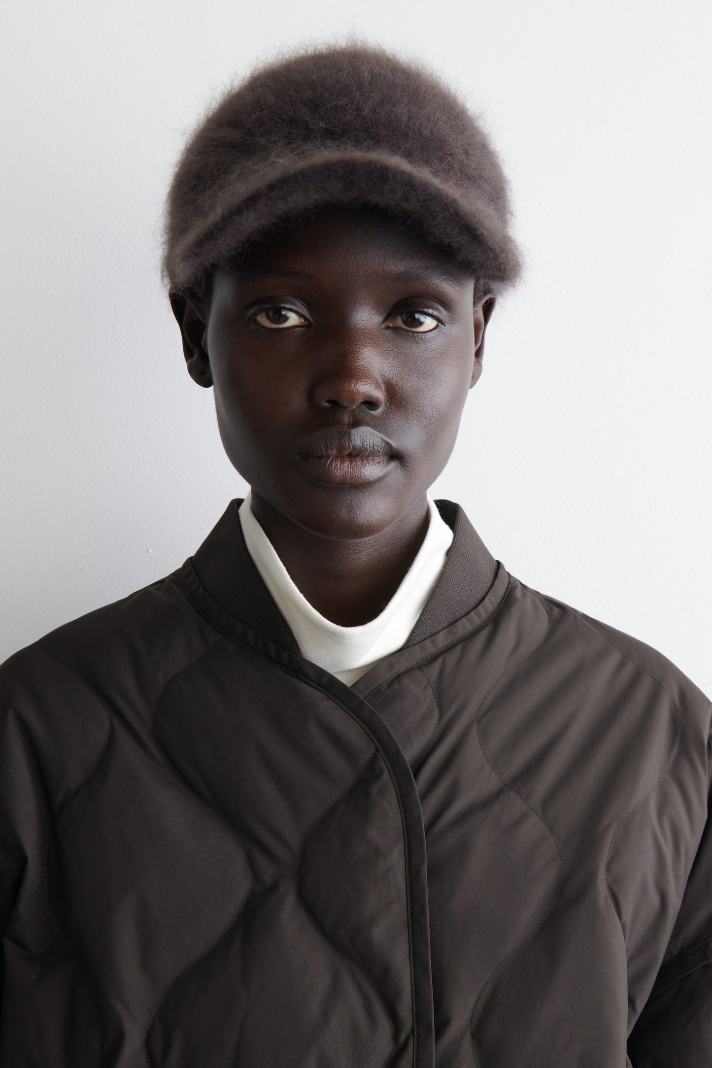 Brushed-Cashmere Baseball Cap