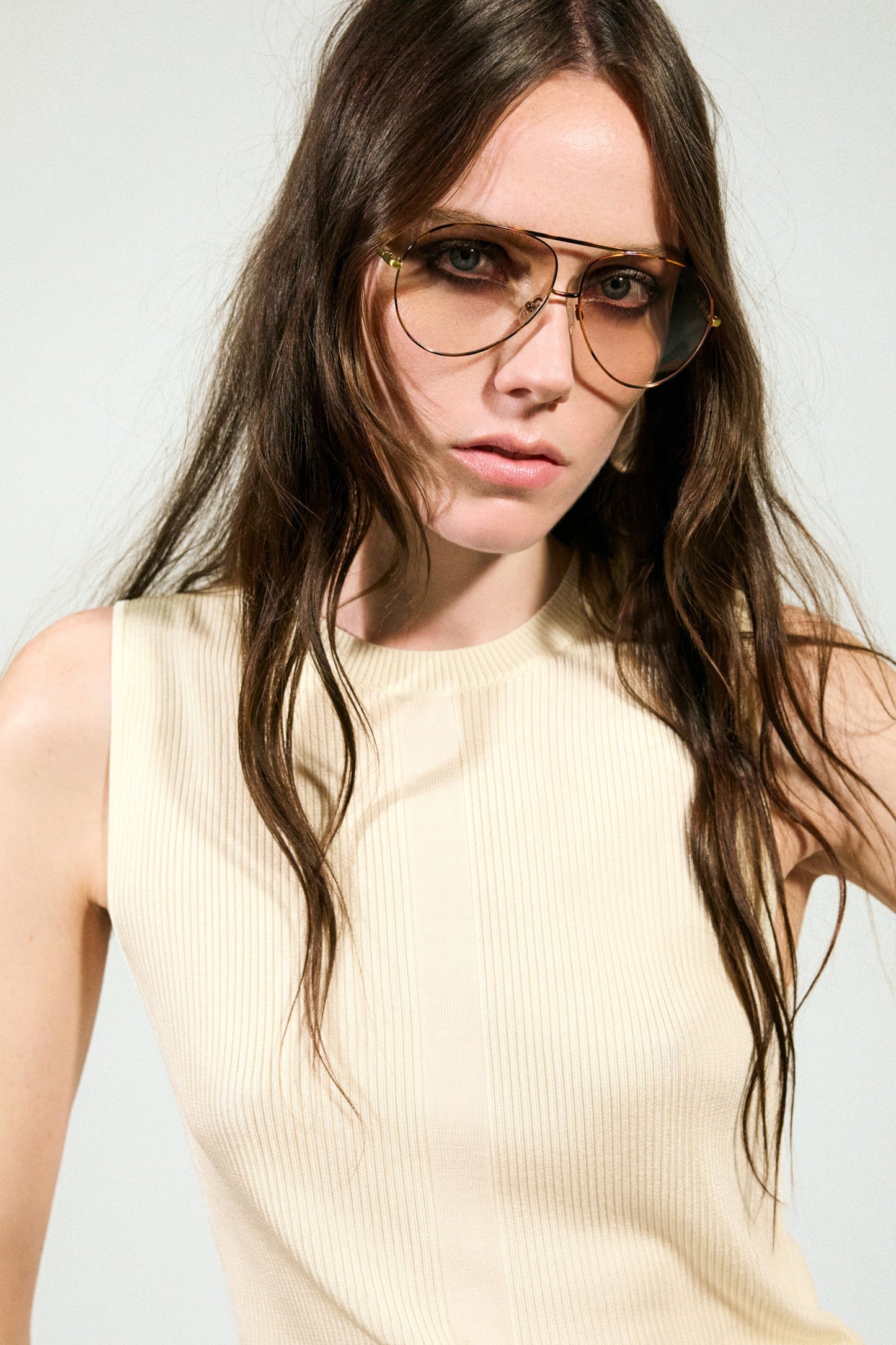 Wire-Frame Aviator Sunglasses