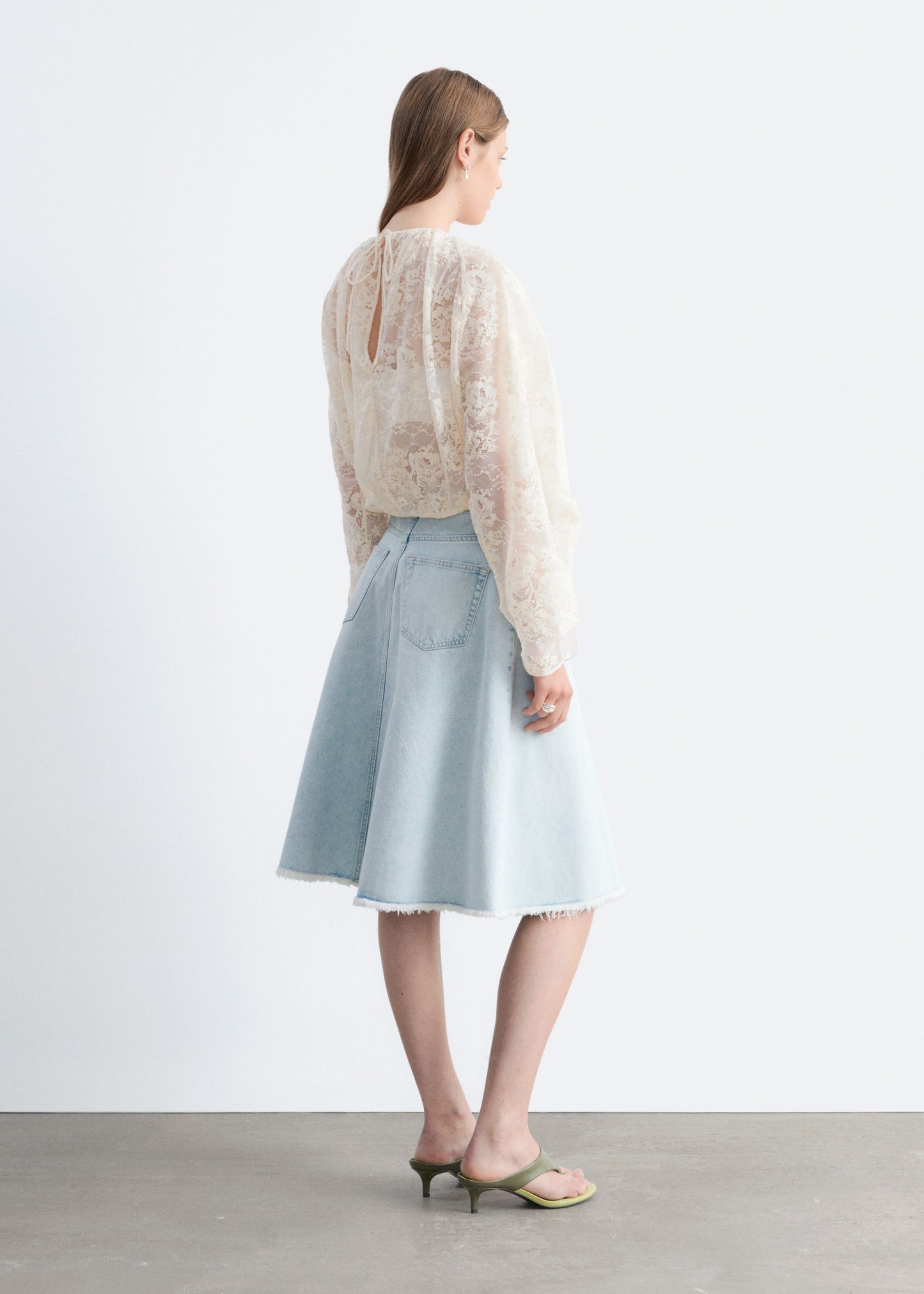 Gathered Lace Blouse - White - Blouses - & Other Stories GB