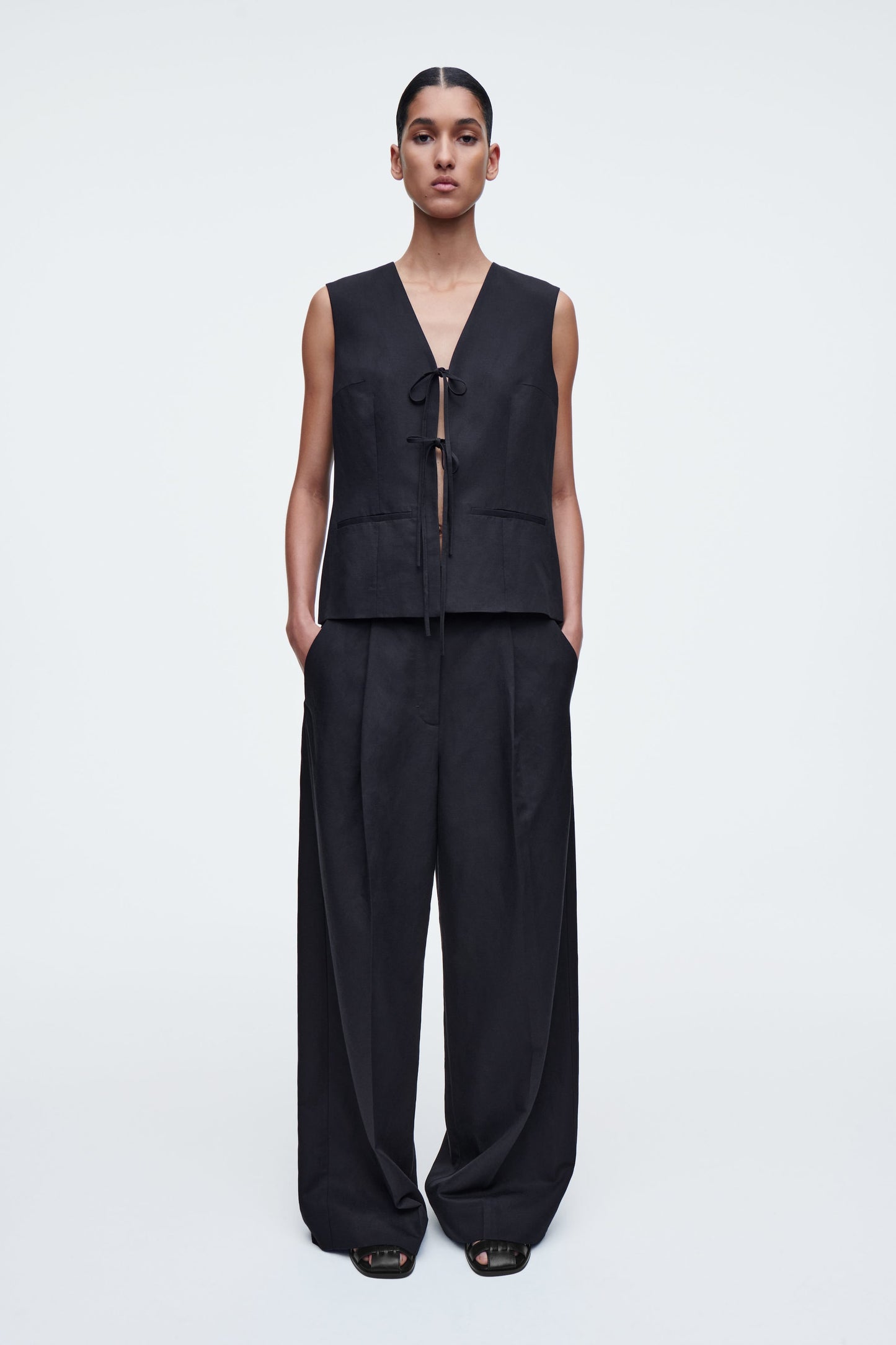 Tie-front waistcoat
