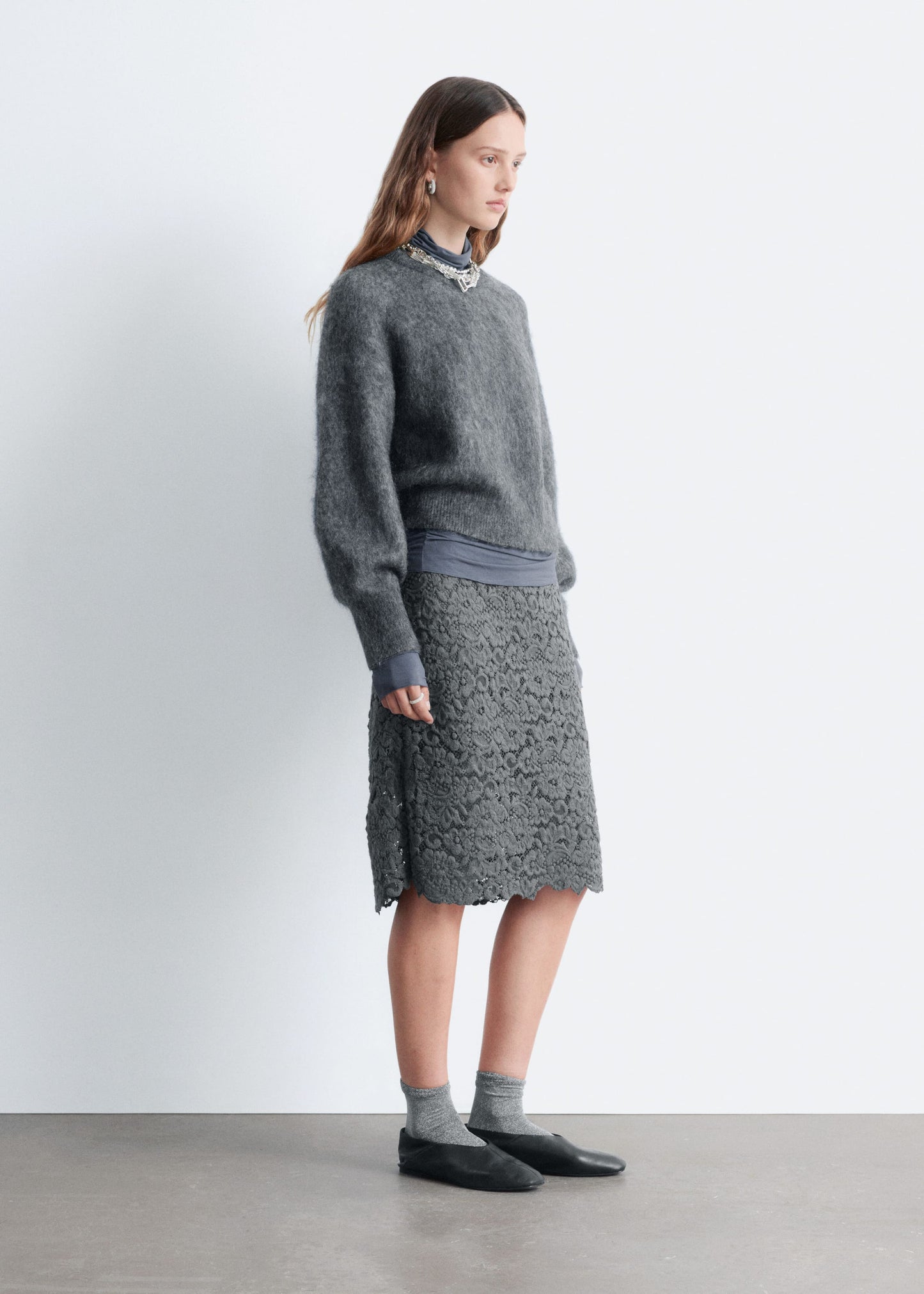 Mohair-Blend Balloon-Sleeve Jumper