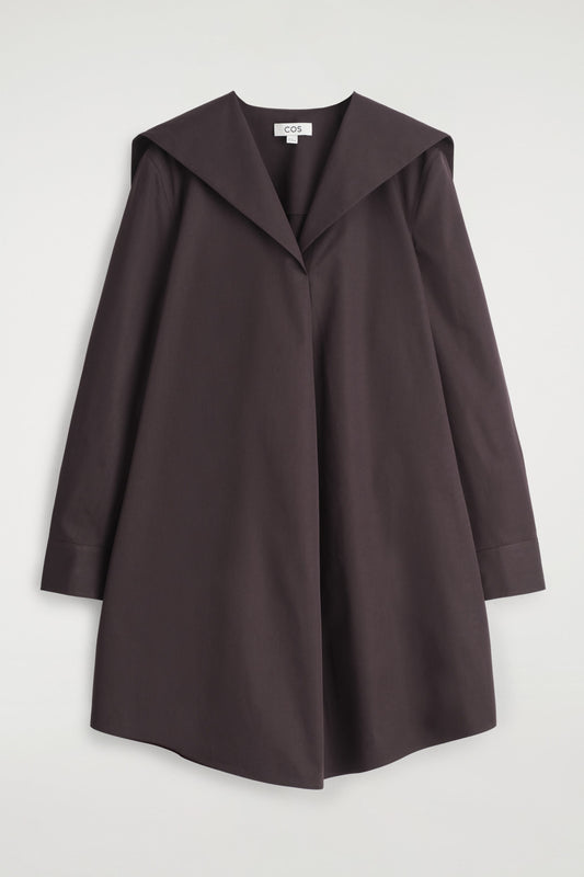 Sailor-Collar Cotton Mini Dress