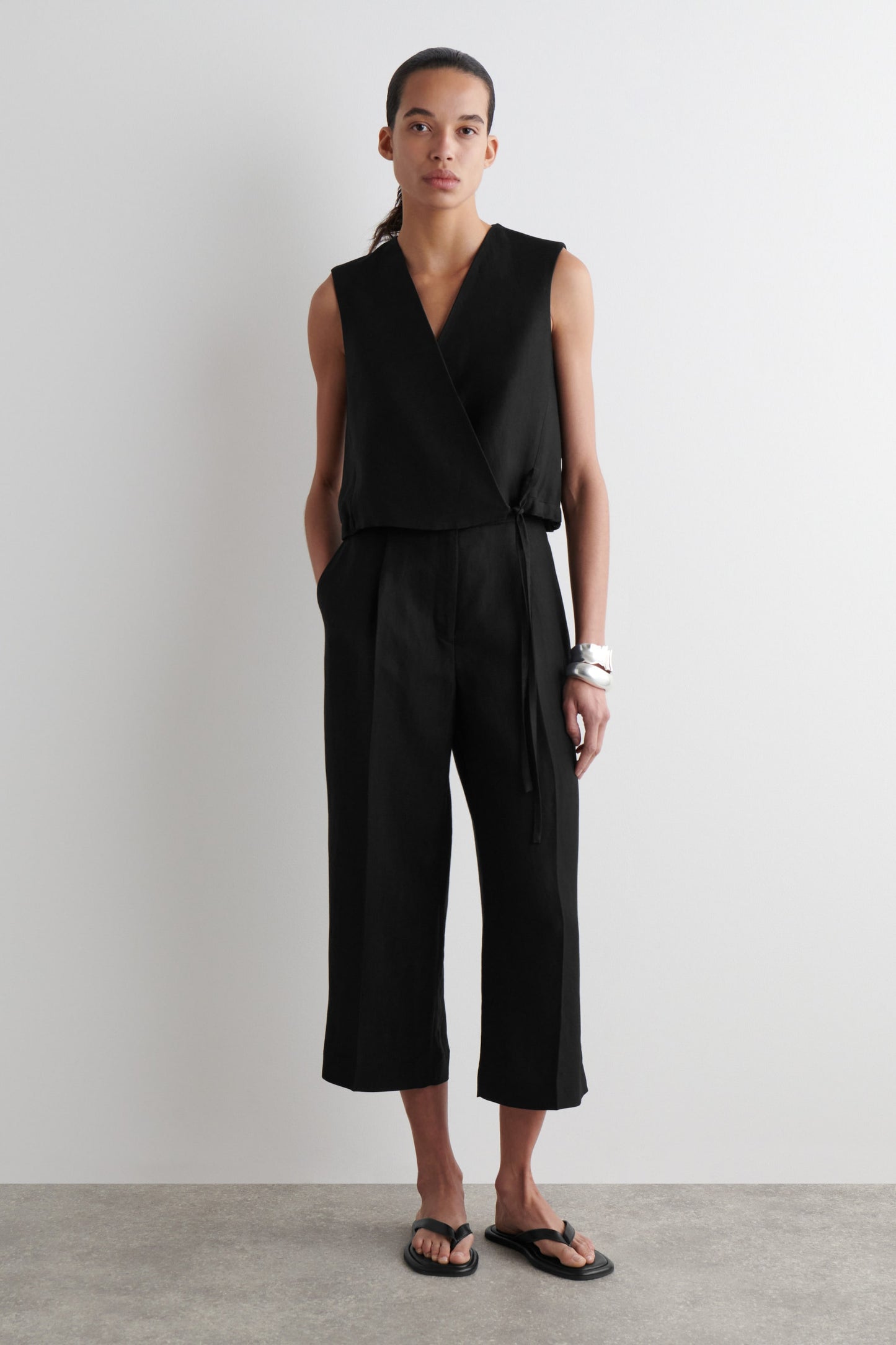 Tie-Detail Wrap Waistcoat