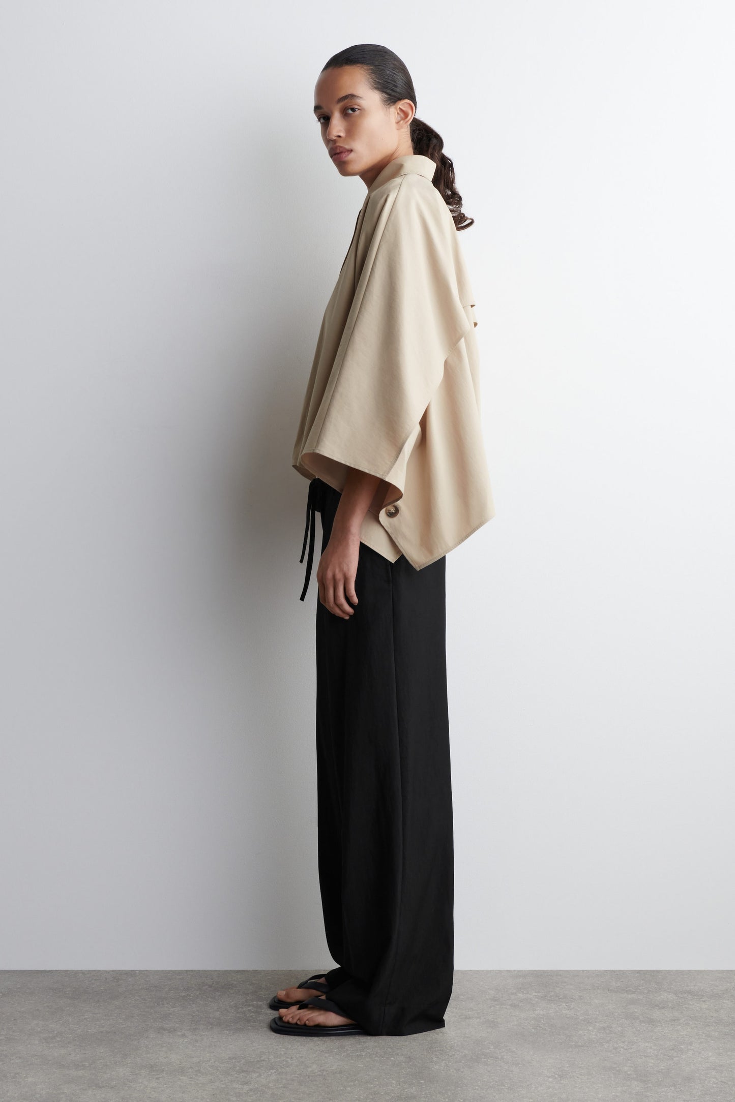 Cropped Trench Coat Cape