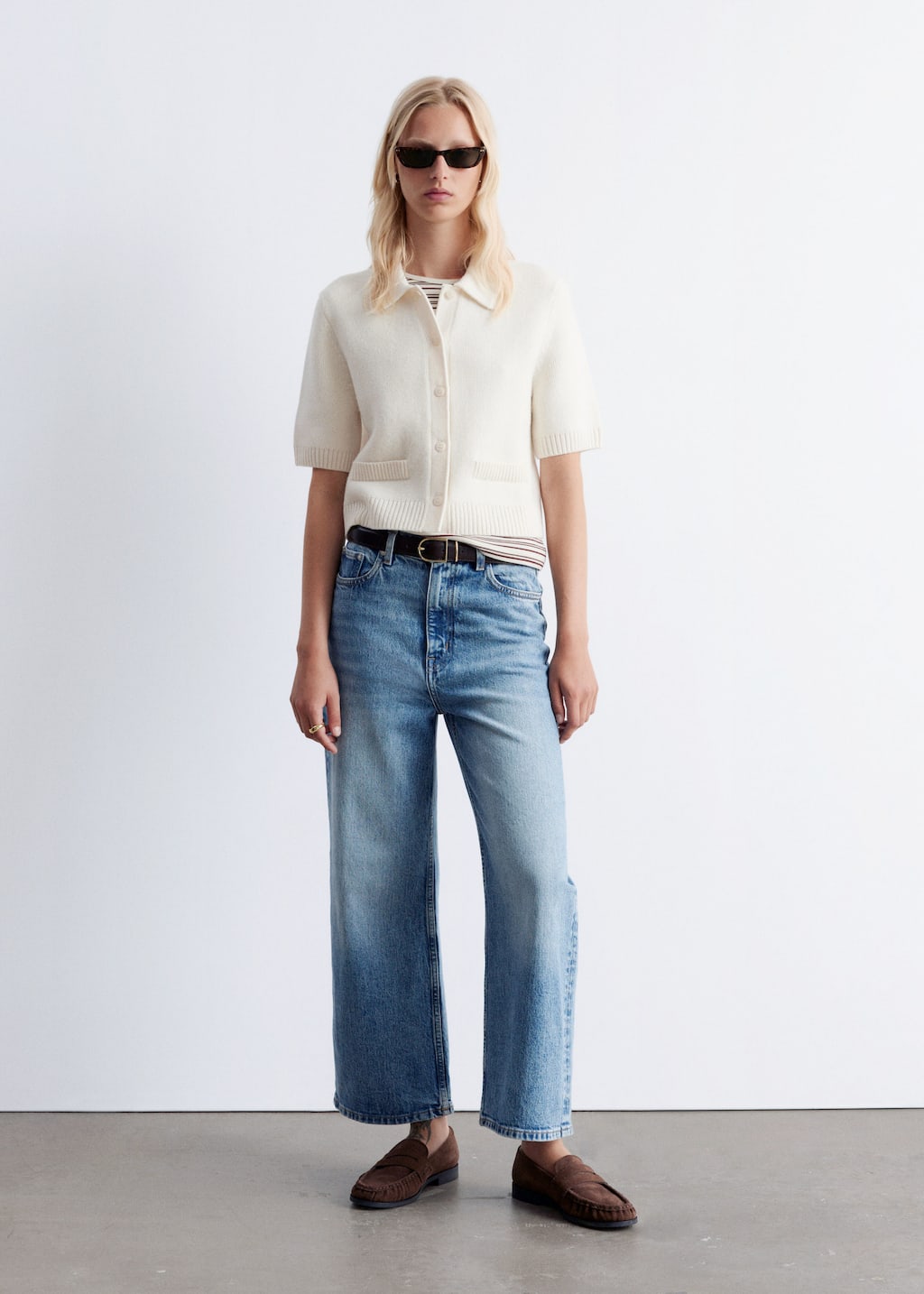 Knitted Short-Sleeve Cardigan